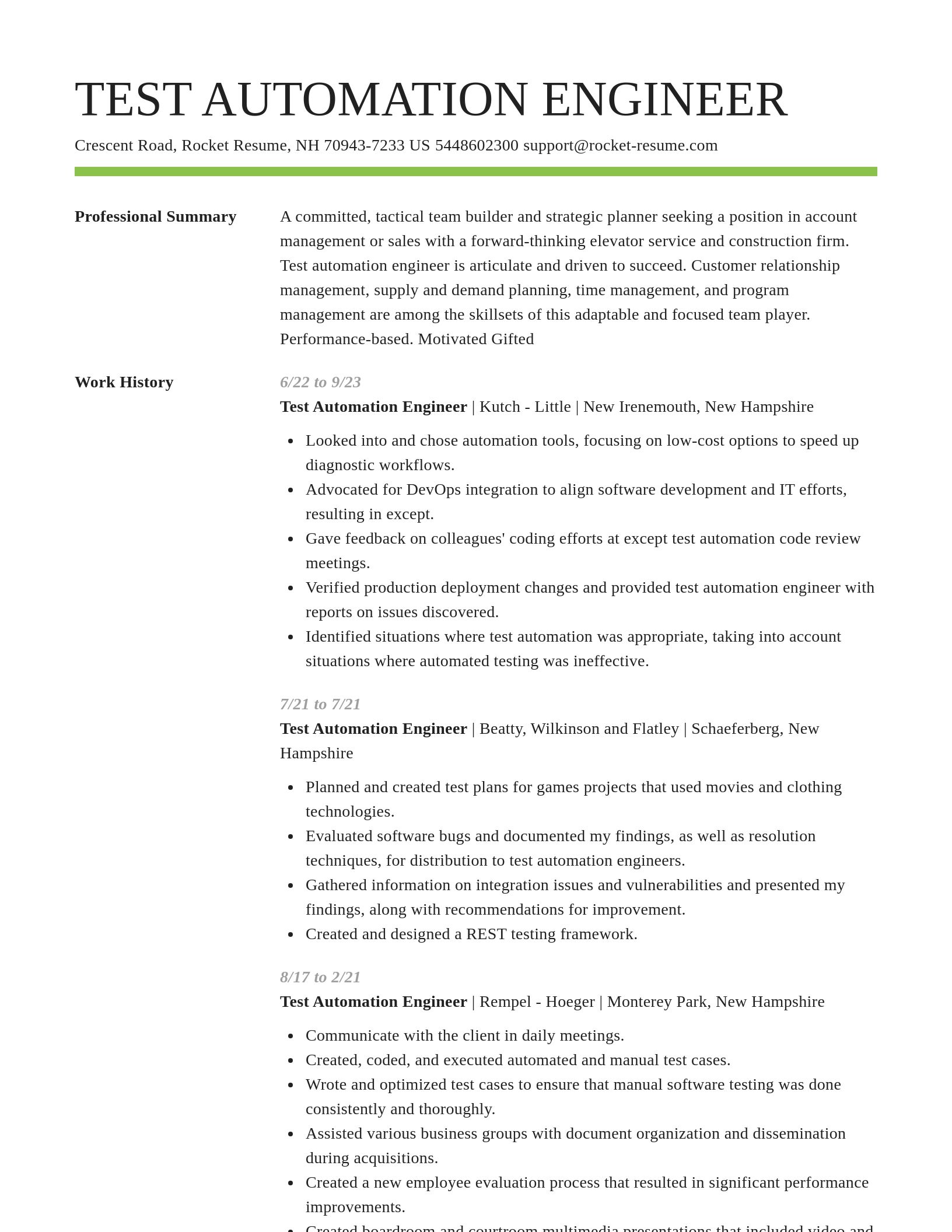Smart resume template