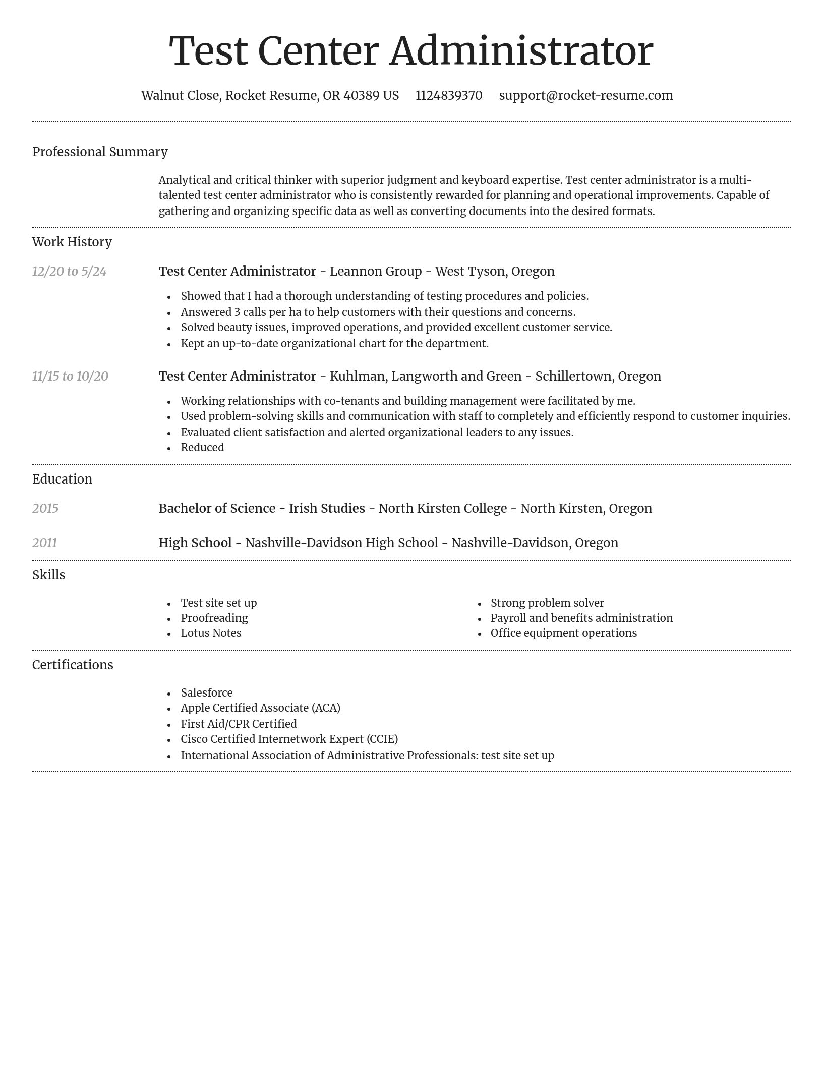 Dignified resume template