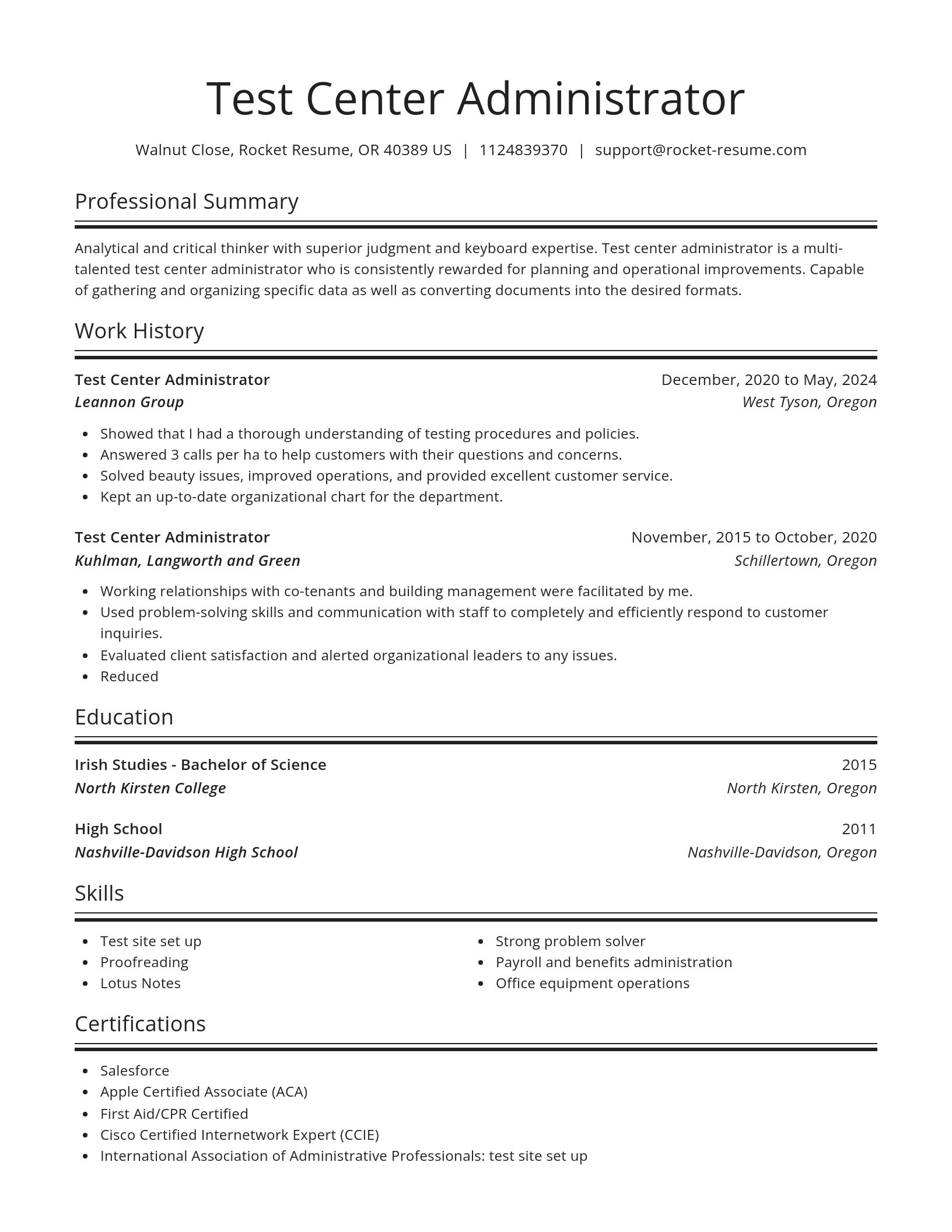 Spotlight resume template