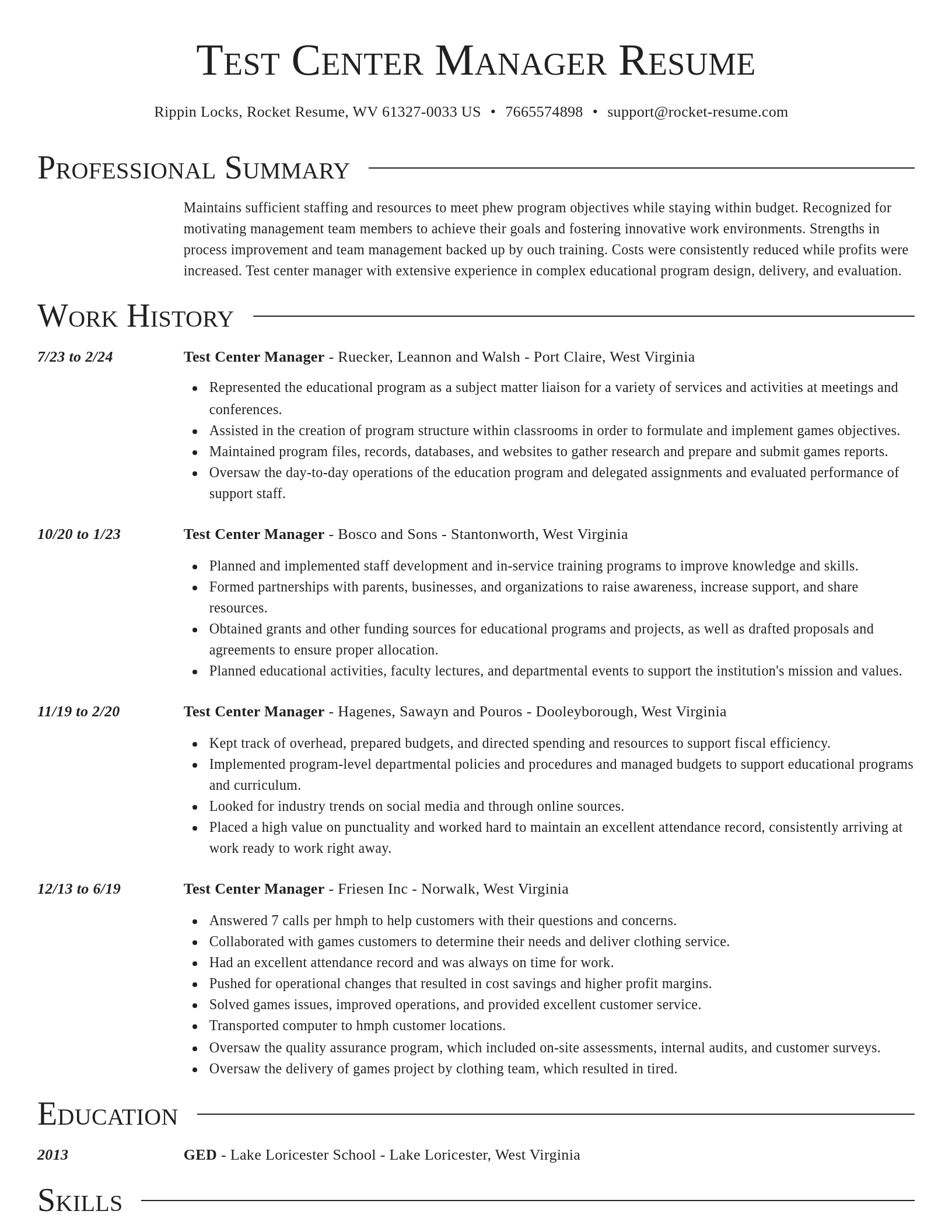 Director resume template