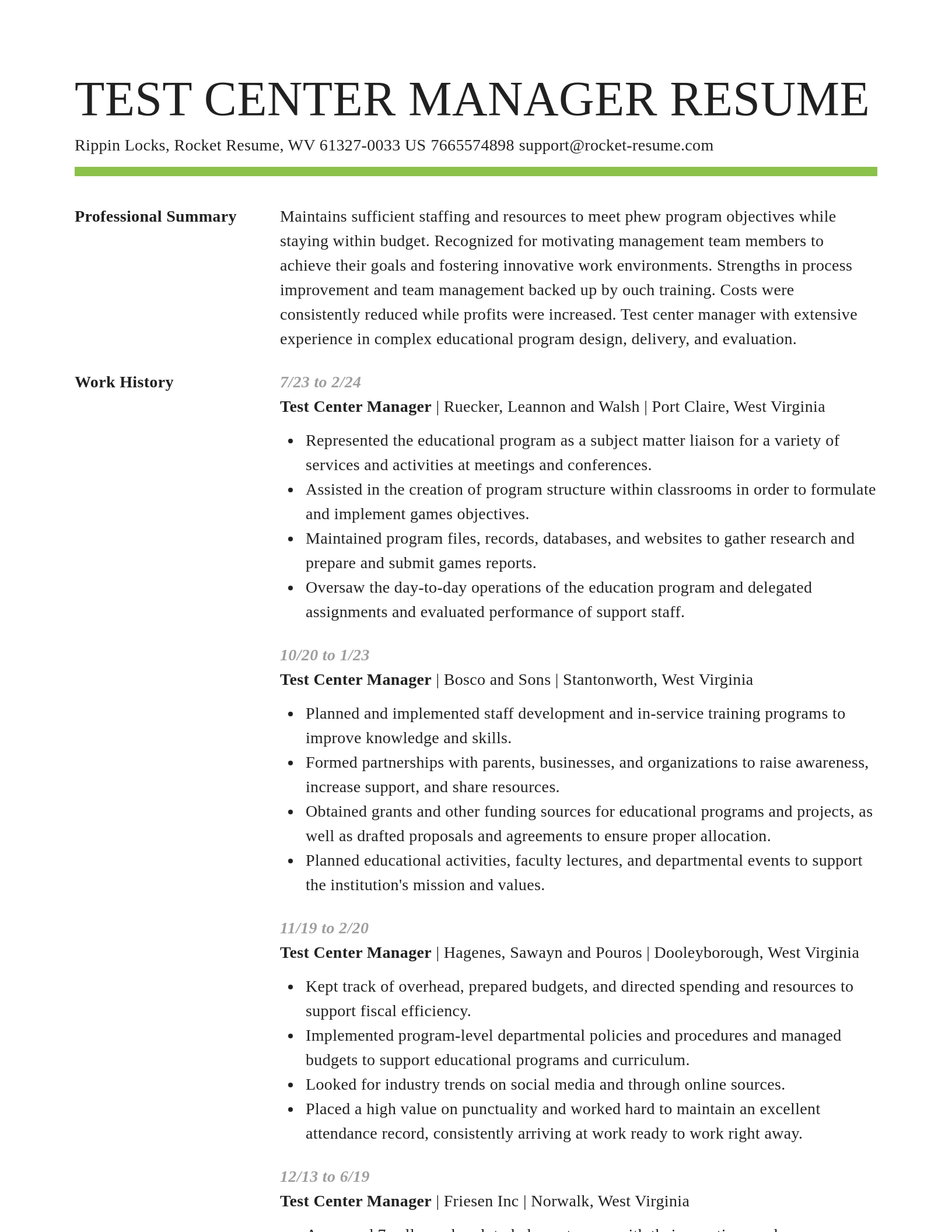Smart resume template
