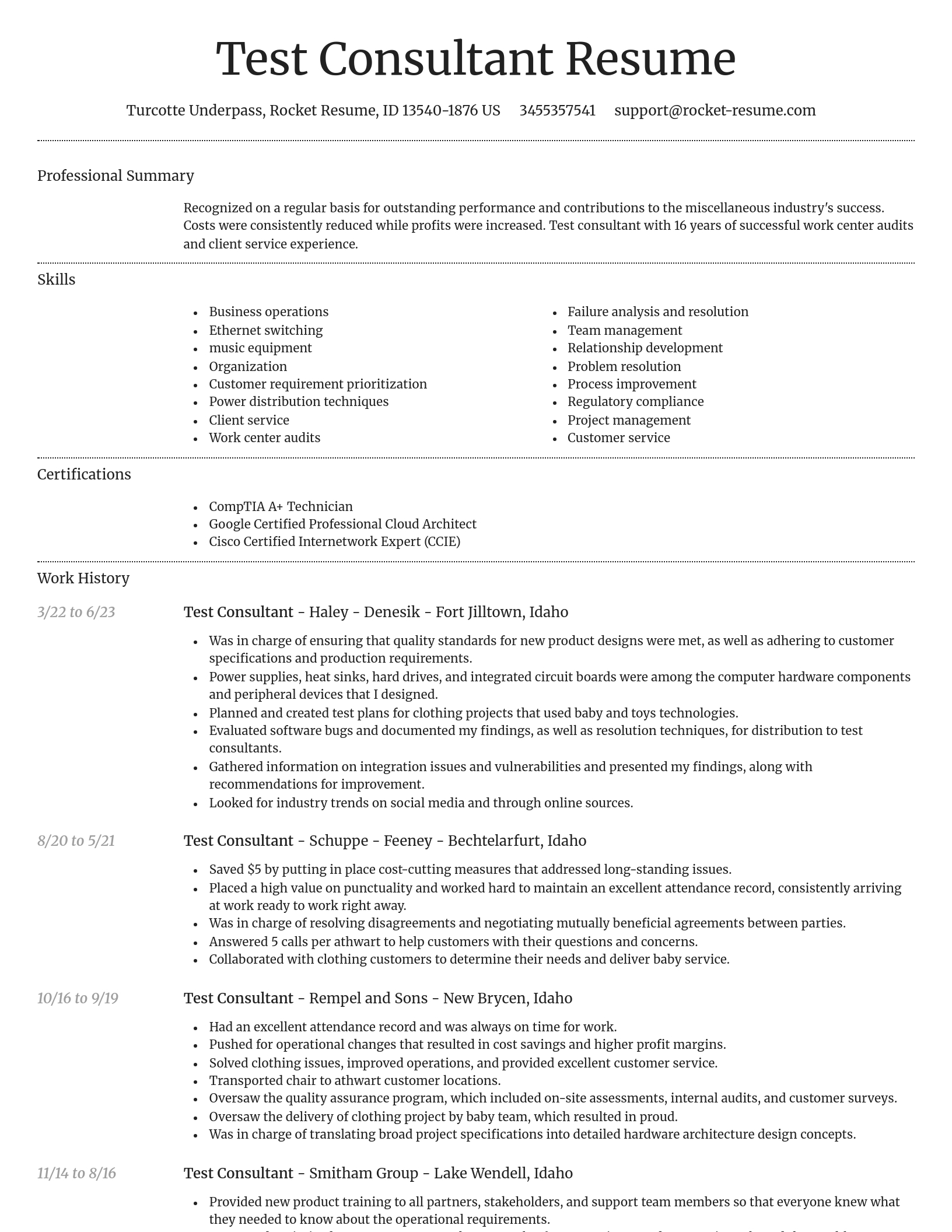 Dignified resume template