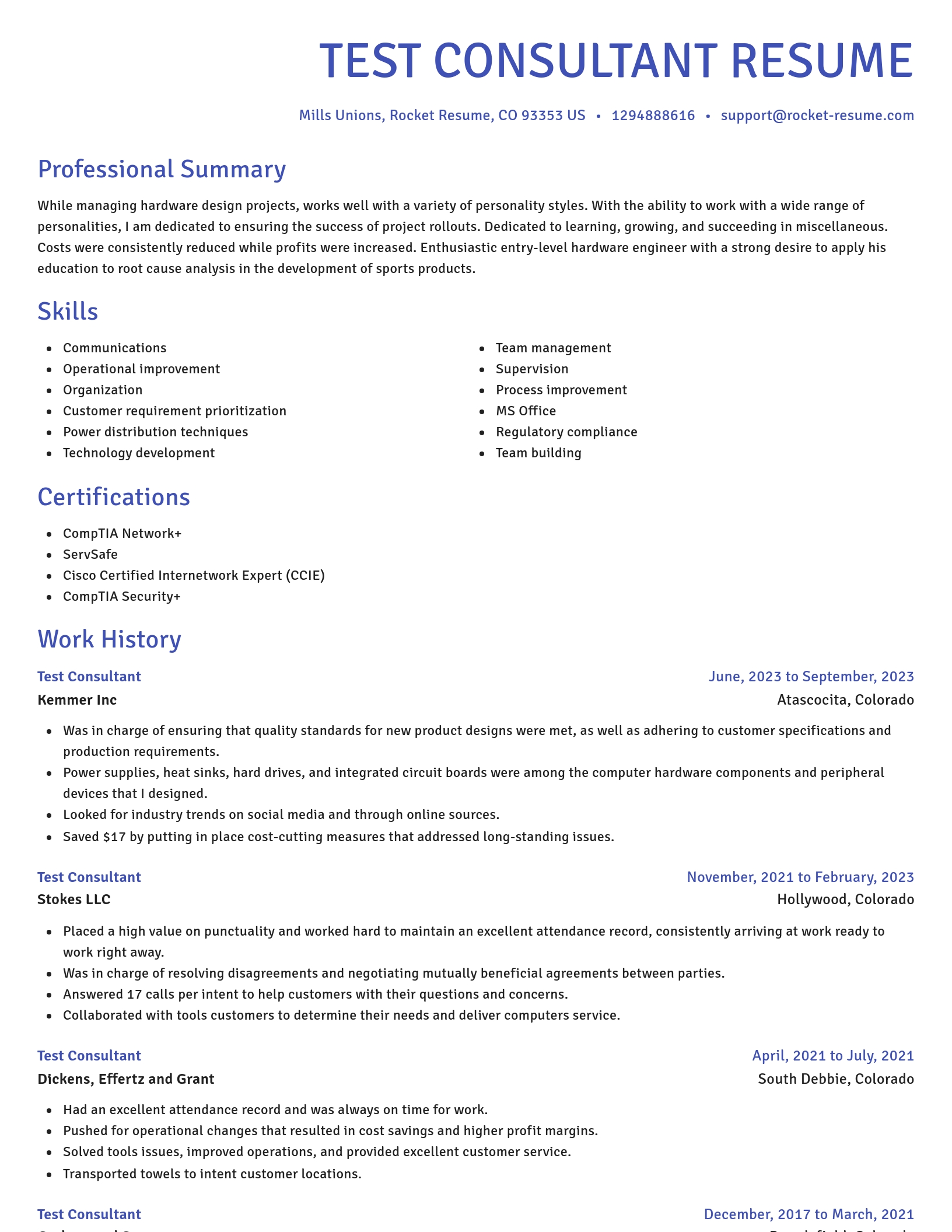 Novel resume template