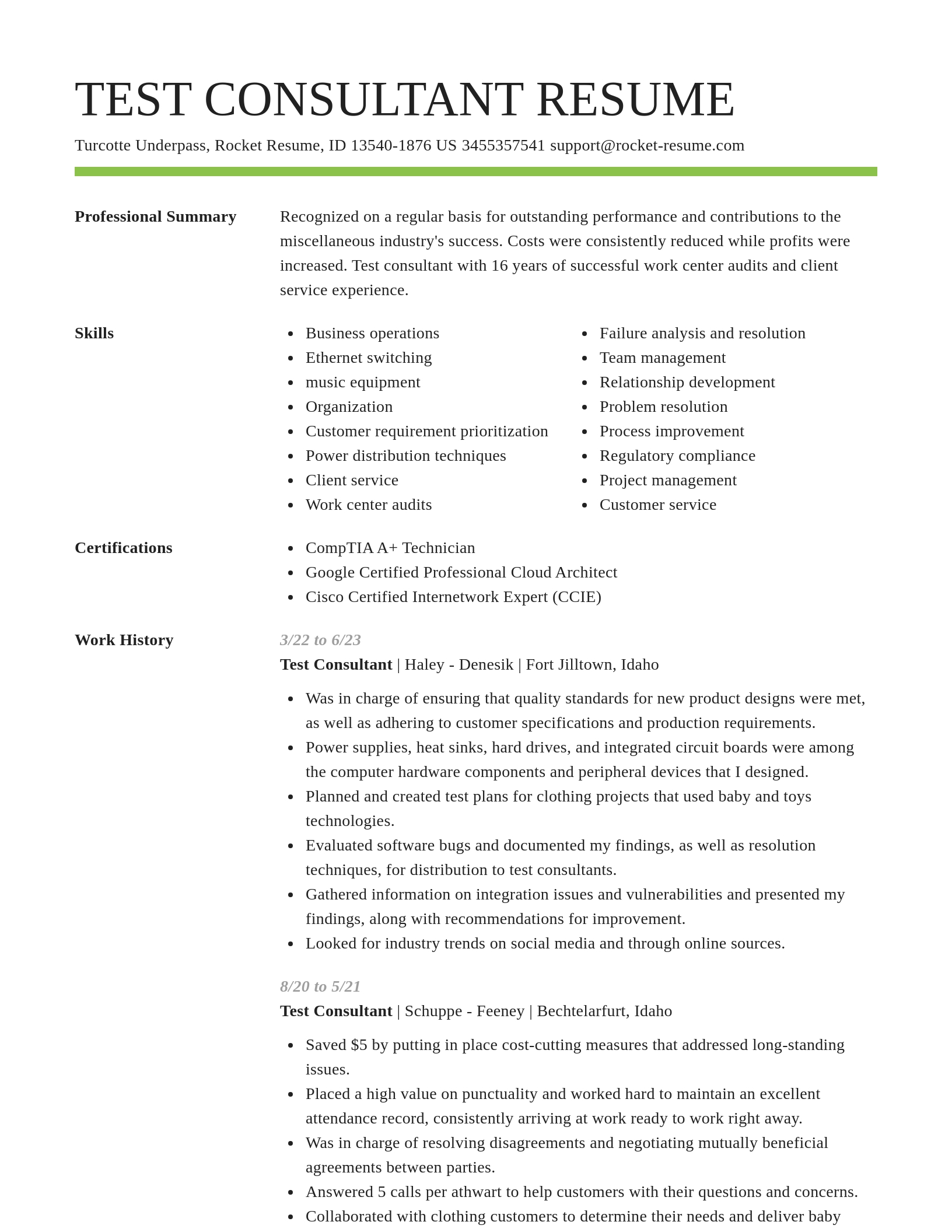 Smart resume template