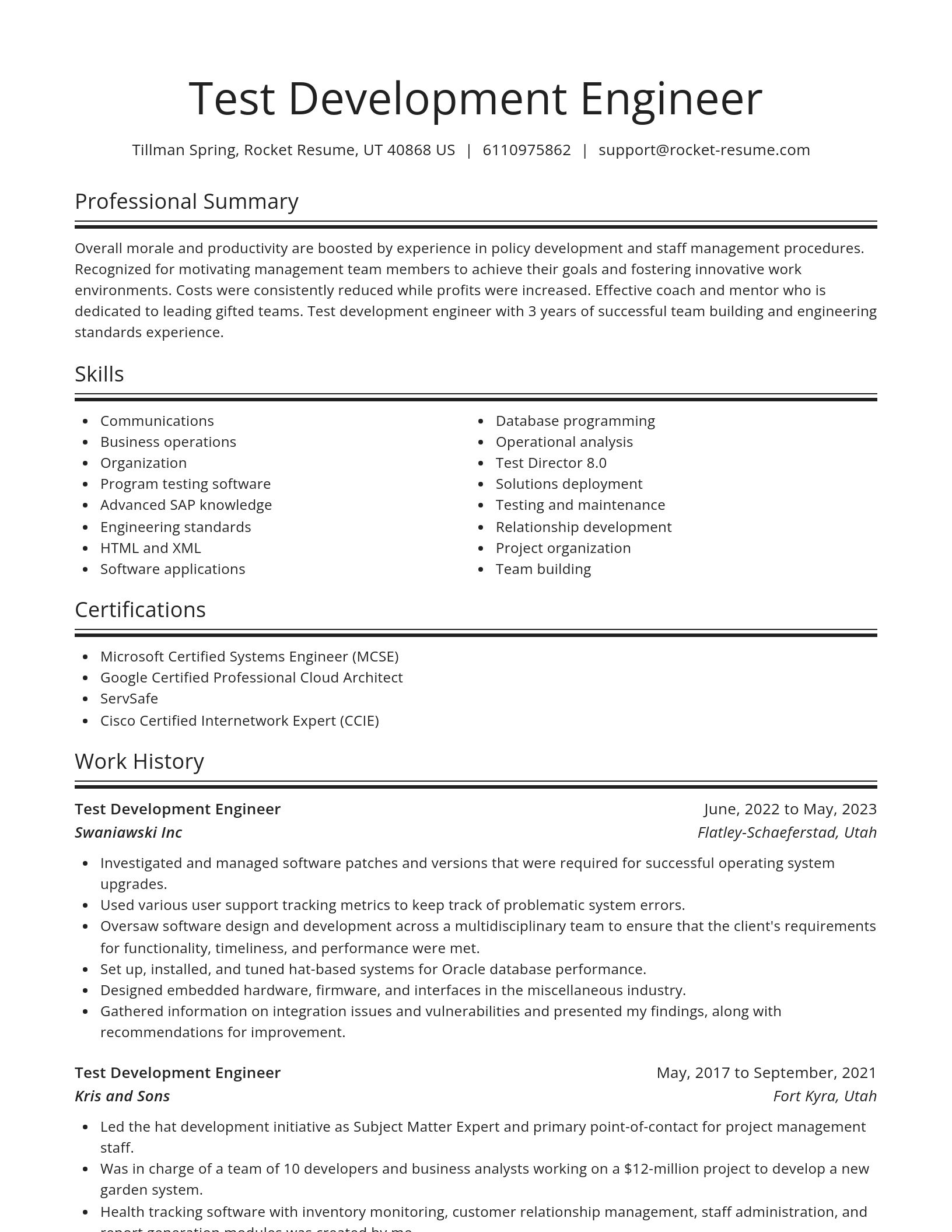 Spotlight resume template