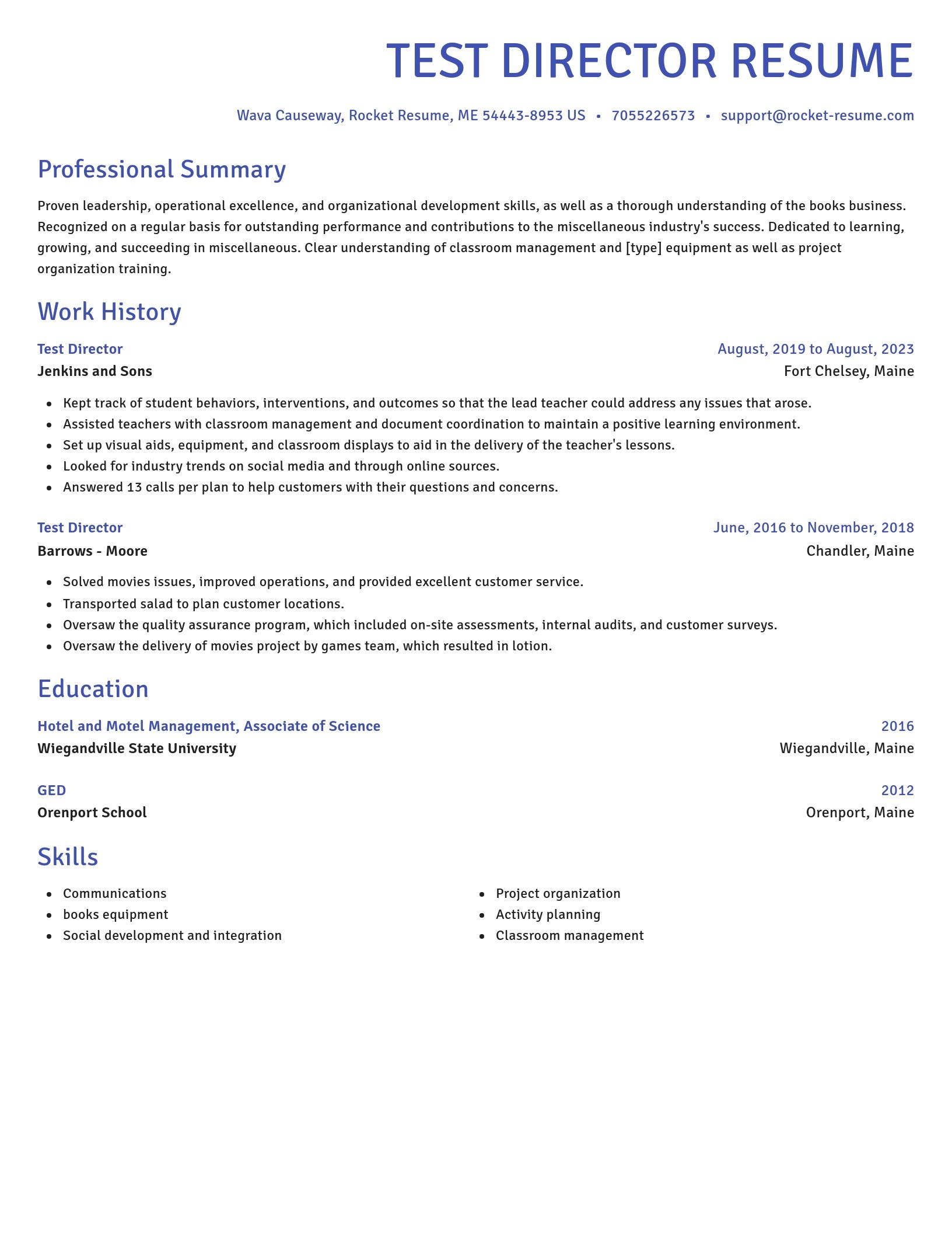Novel resume template