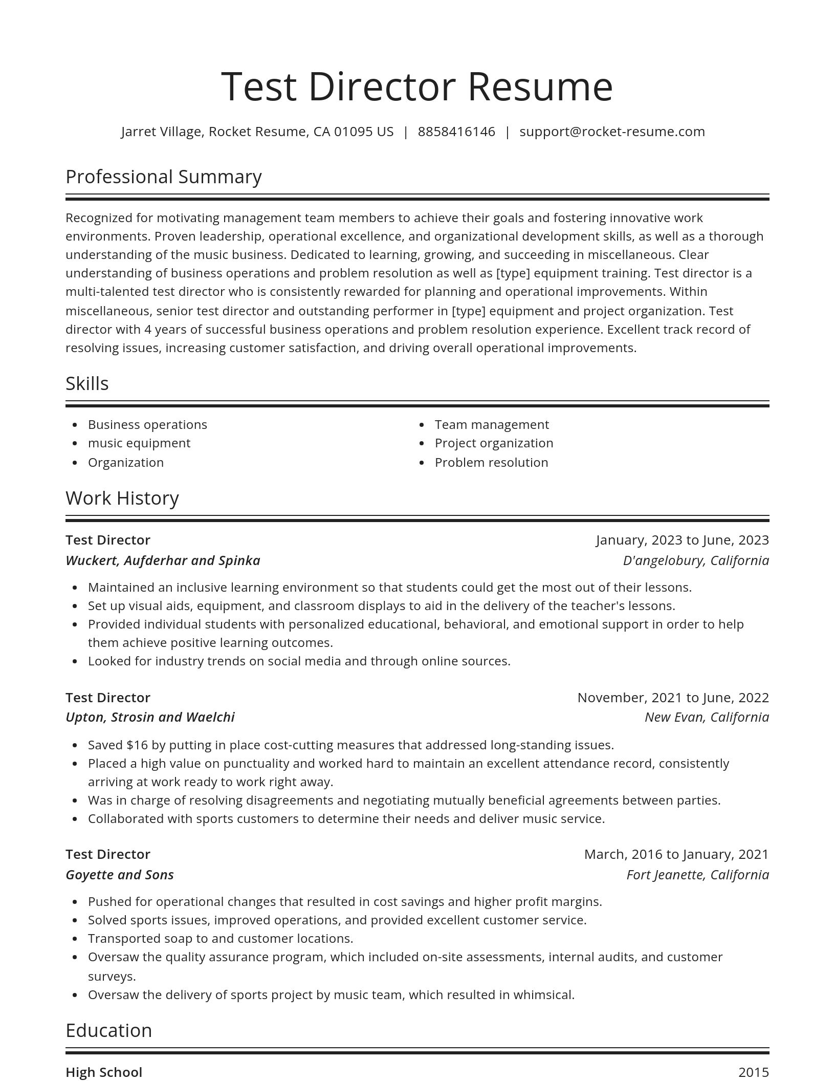 Spotlight resume template