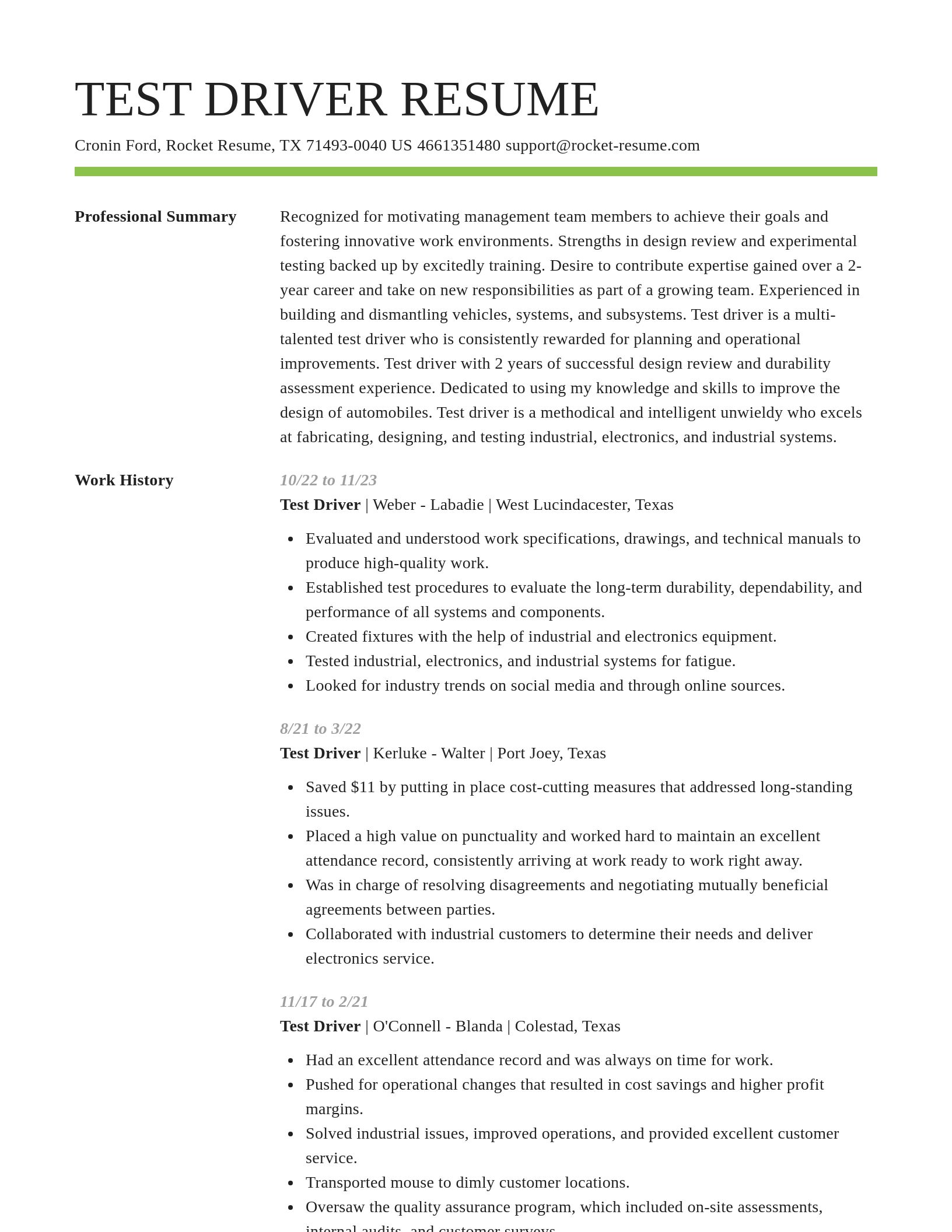 Smart resume template