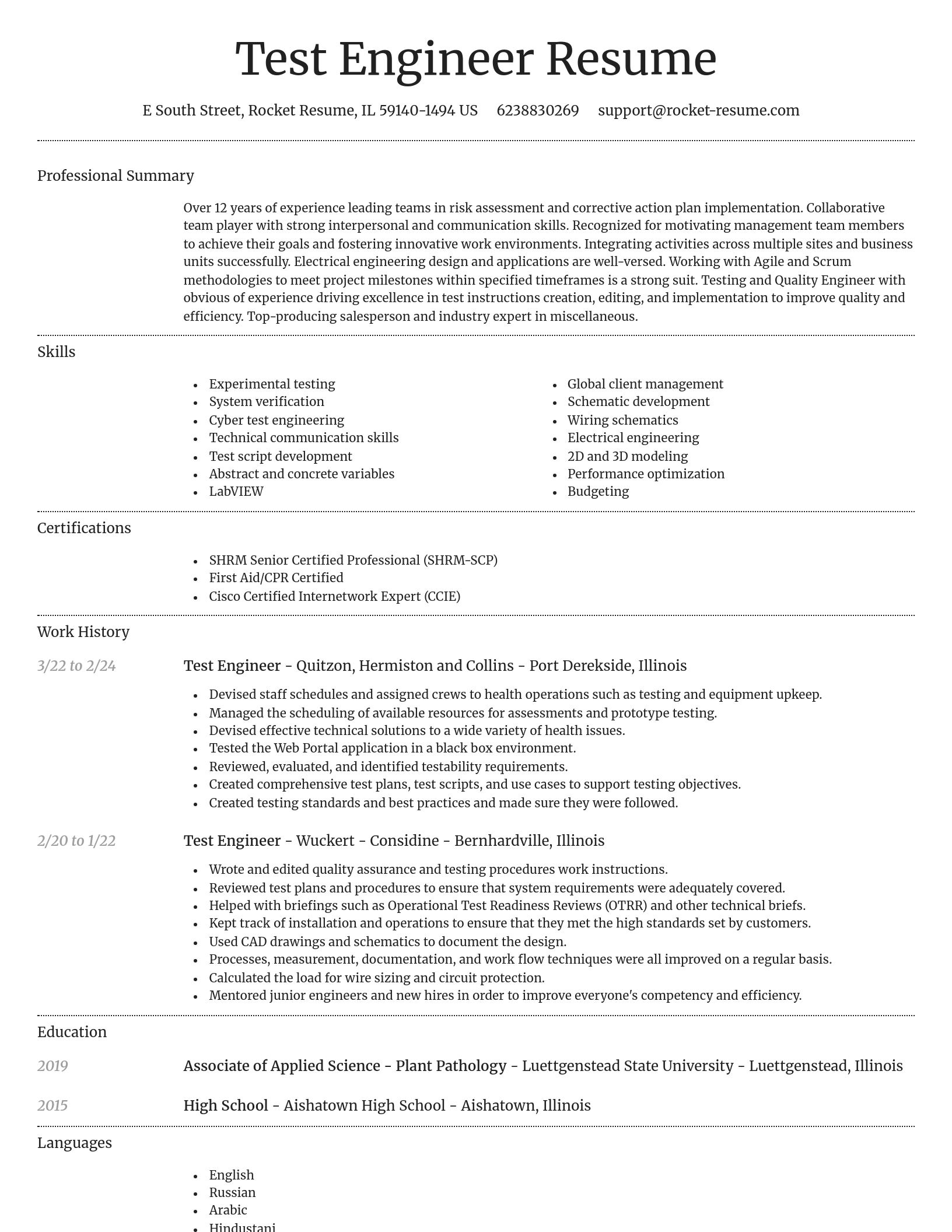 Dignified resume template