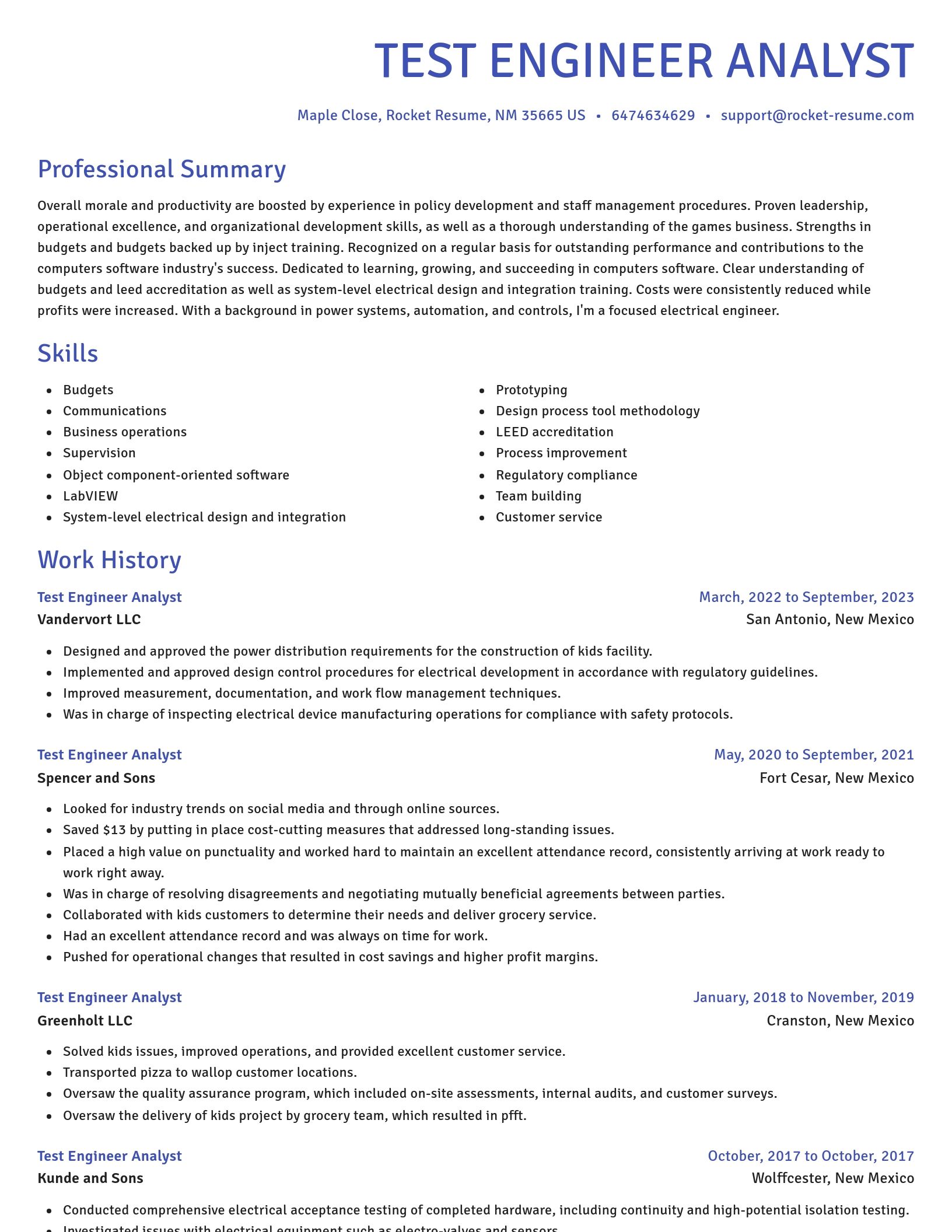 Novel resume template