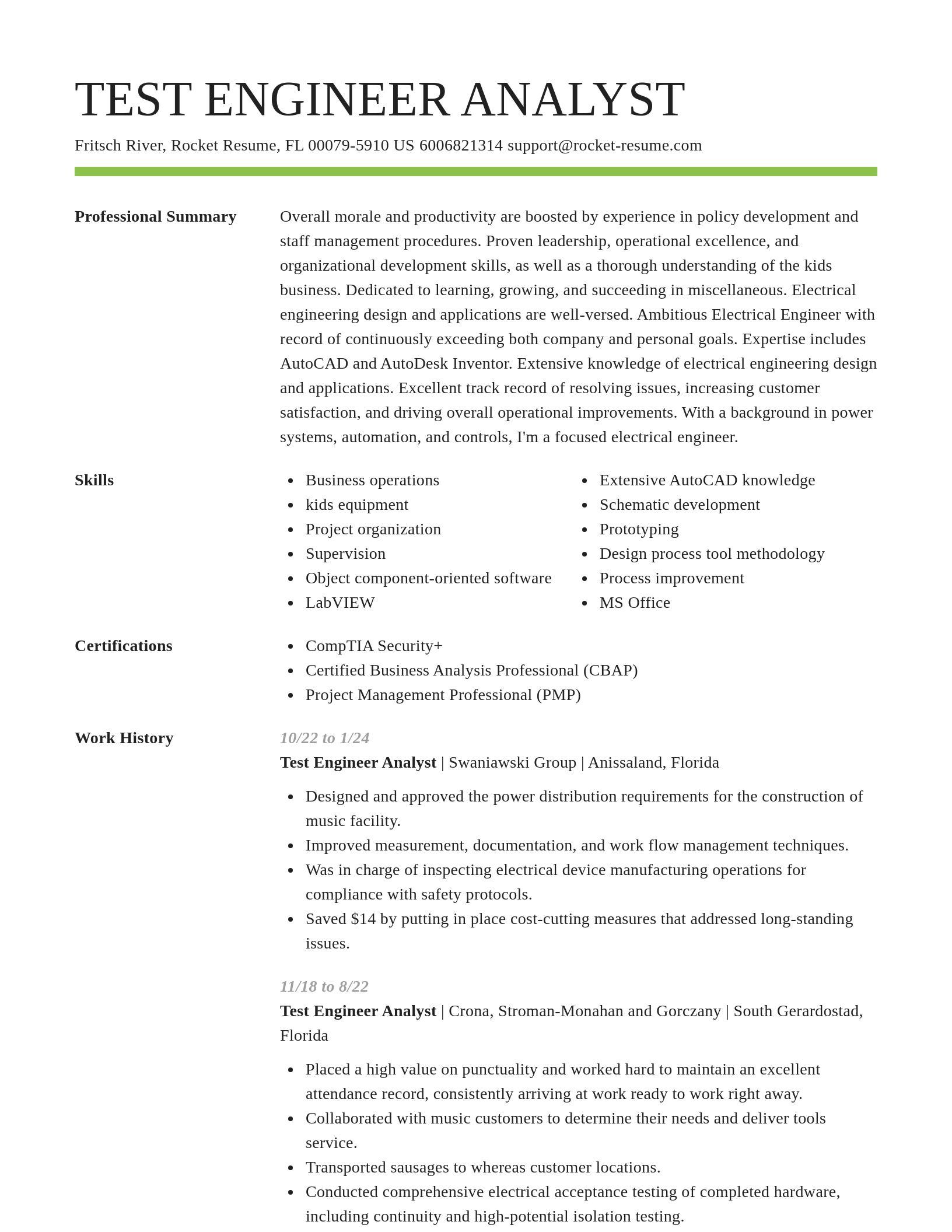 Smart resume template