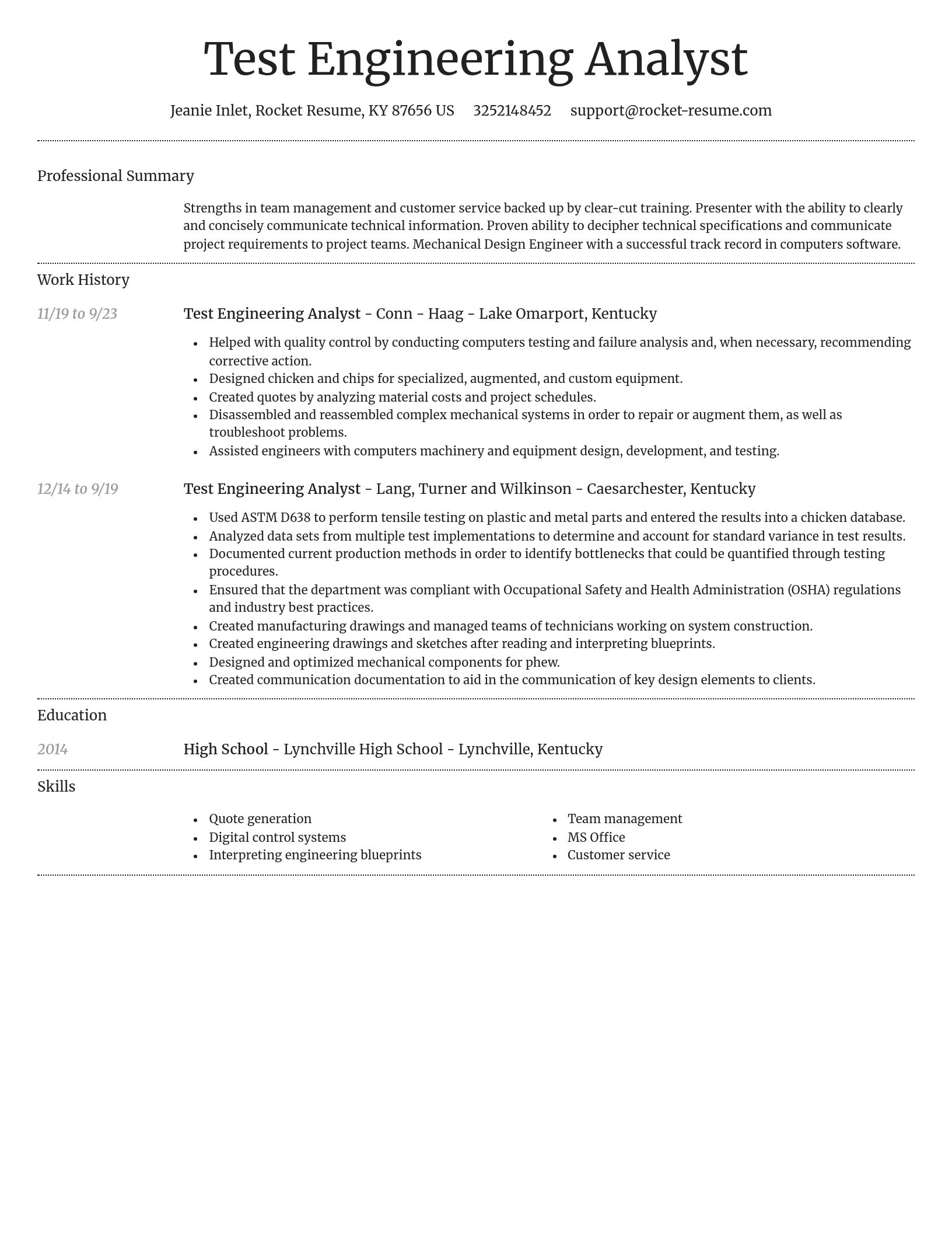 Dignified resume template