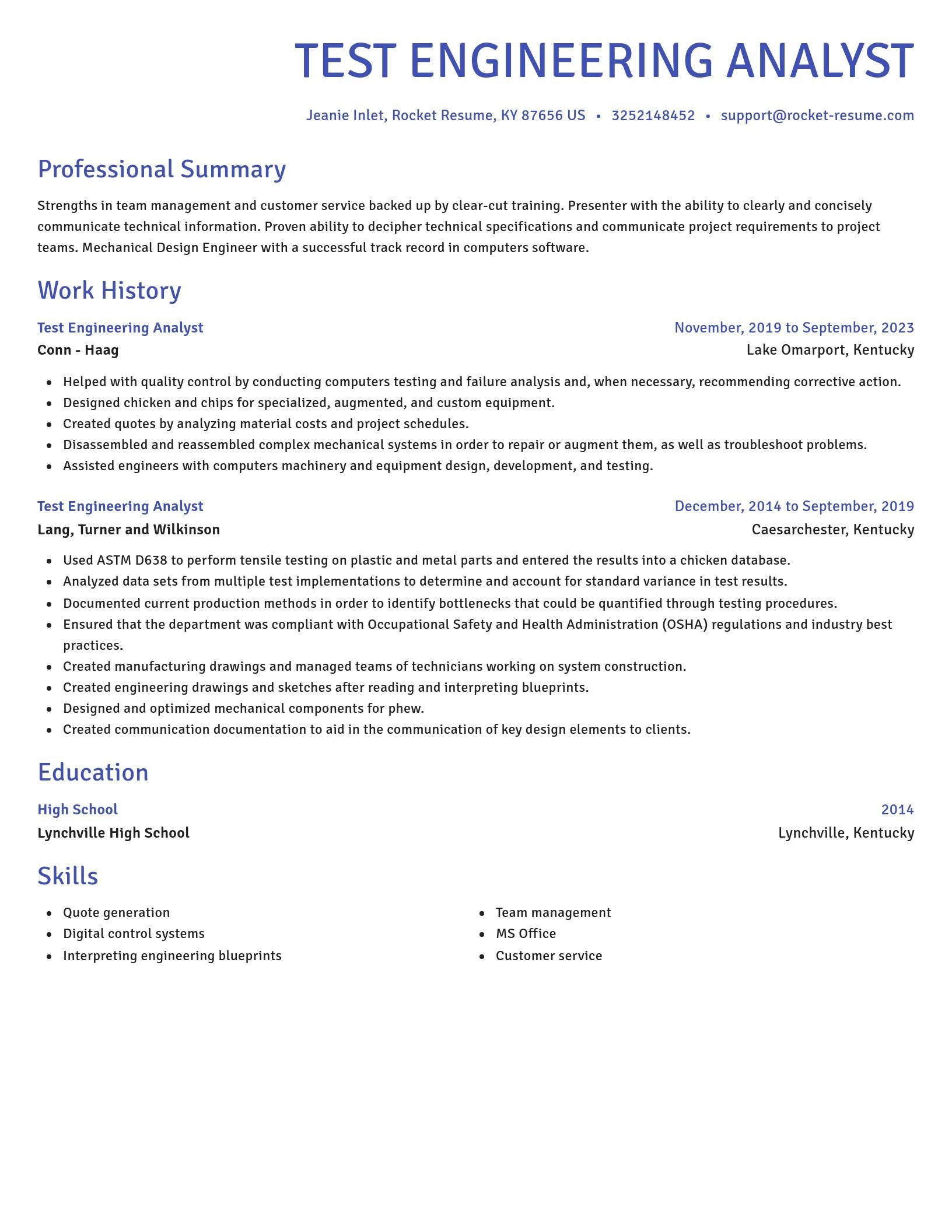 Novel resume template