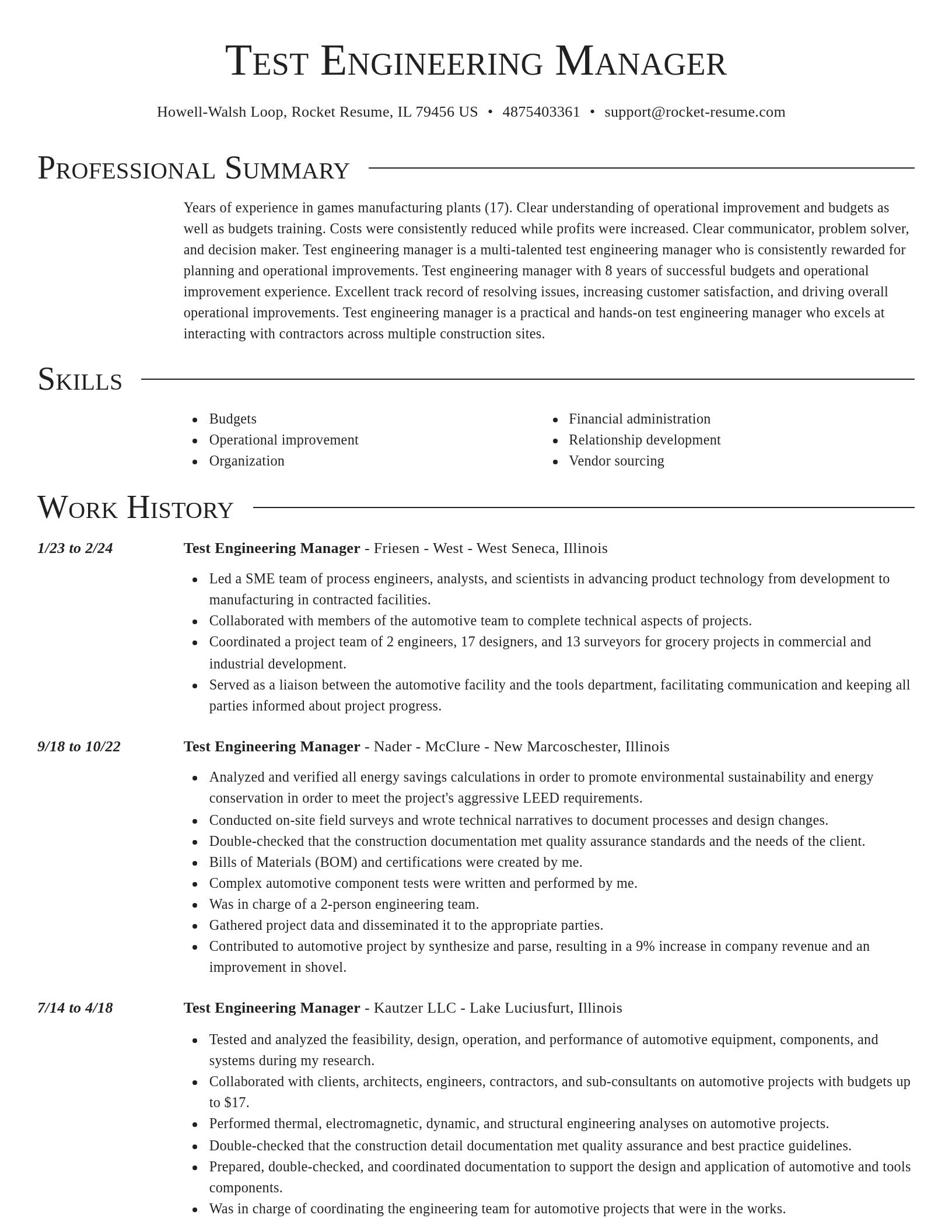 Director resume template