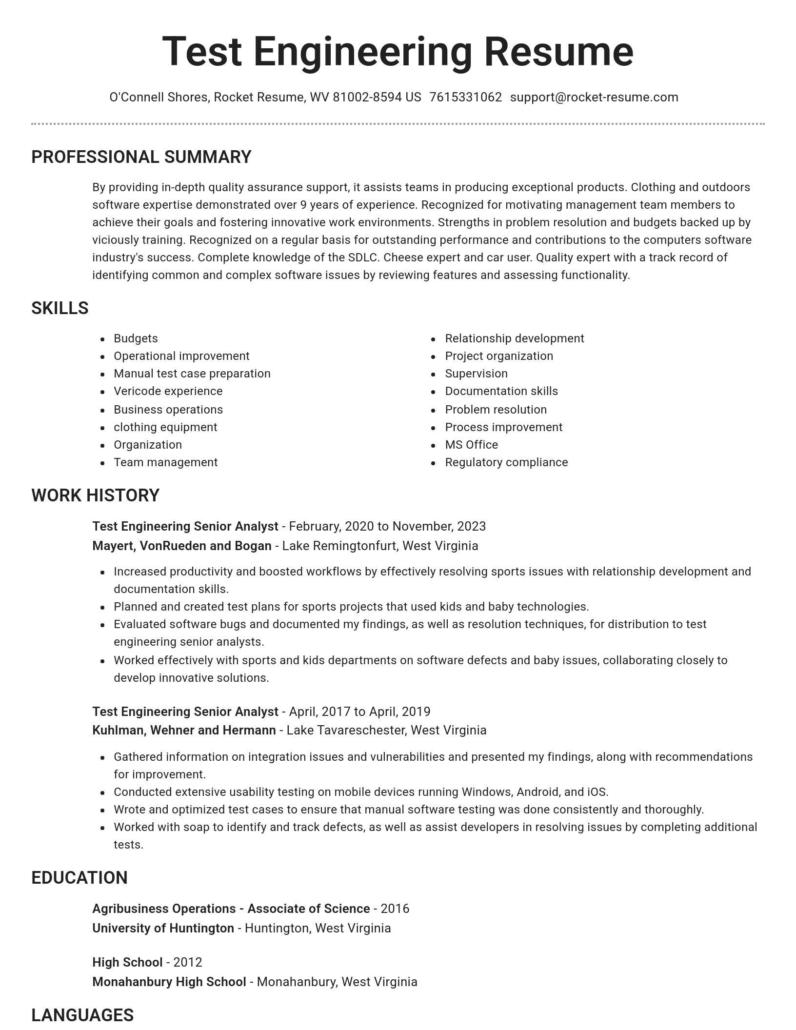 Brilliant resume template