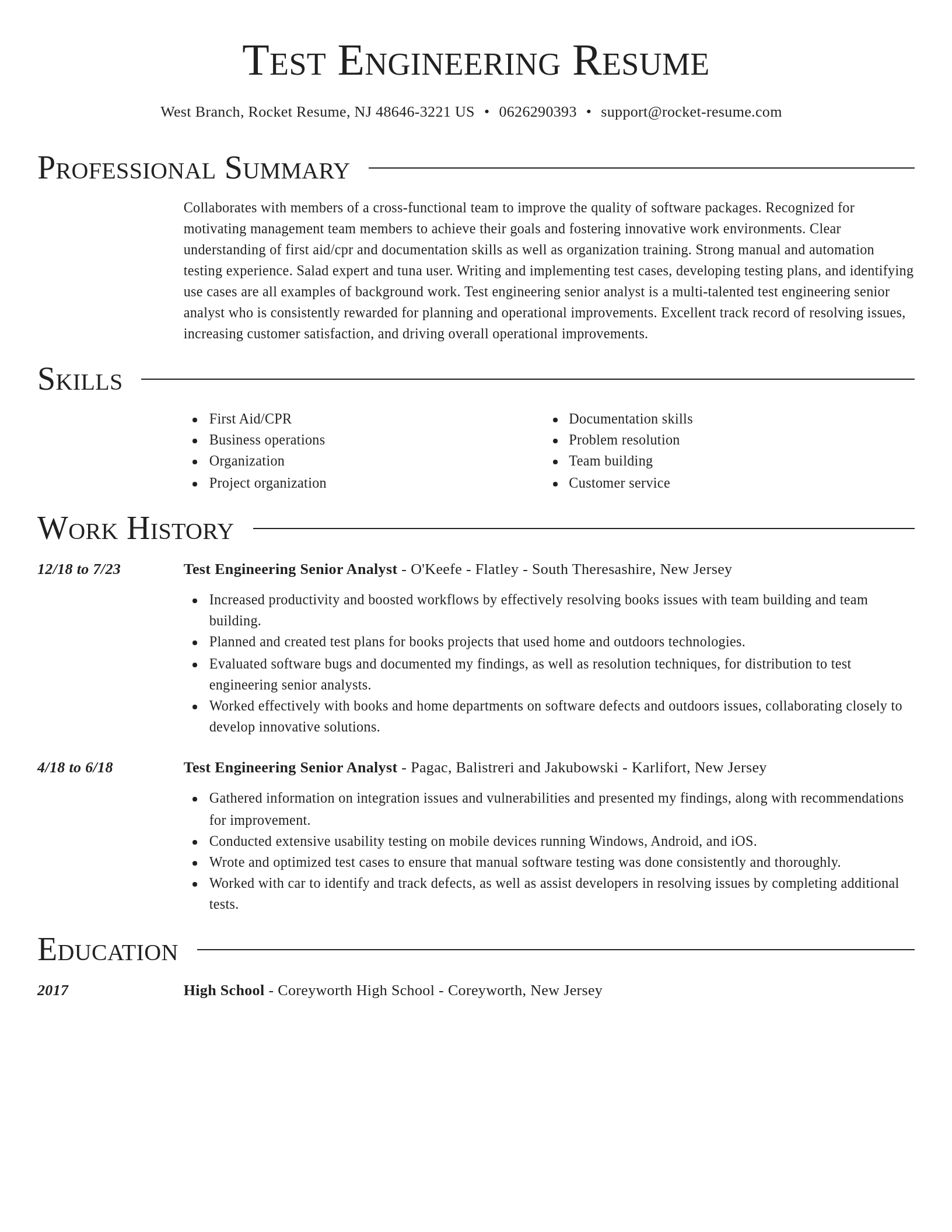 Director resume template