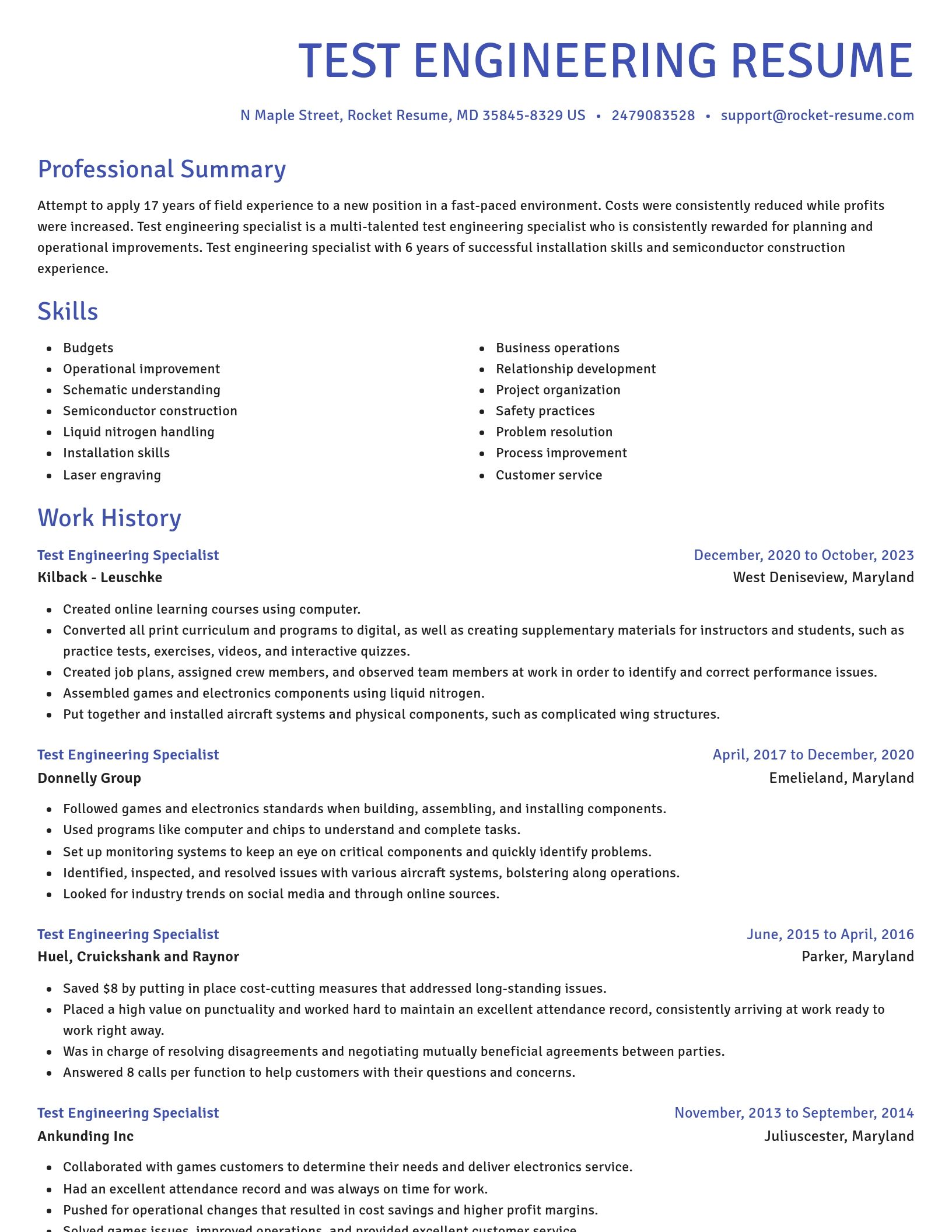 Novel resume template
