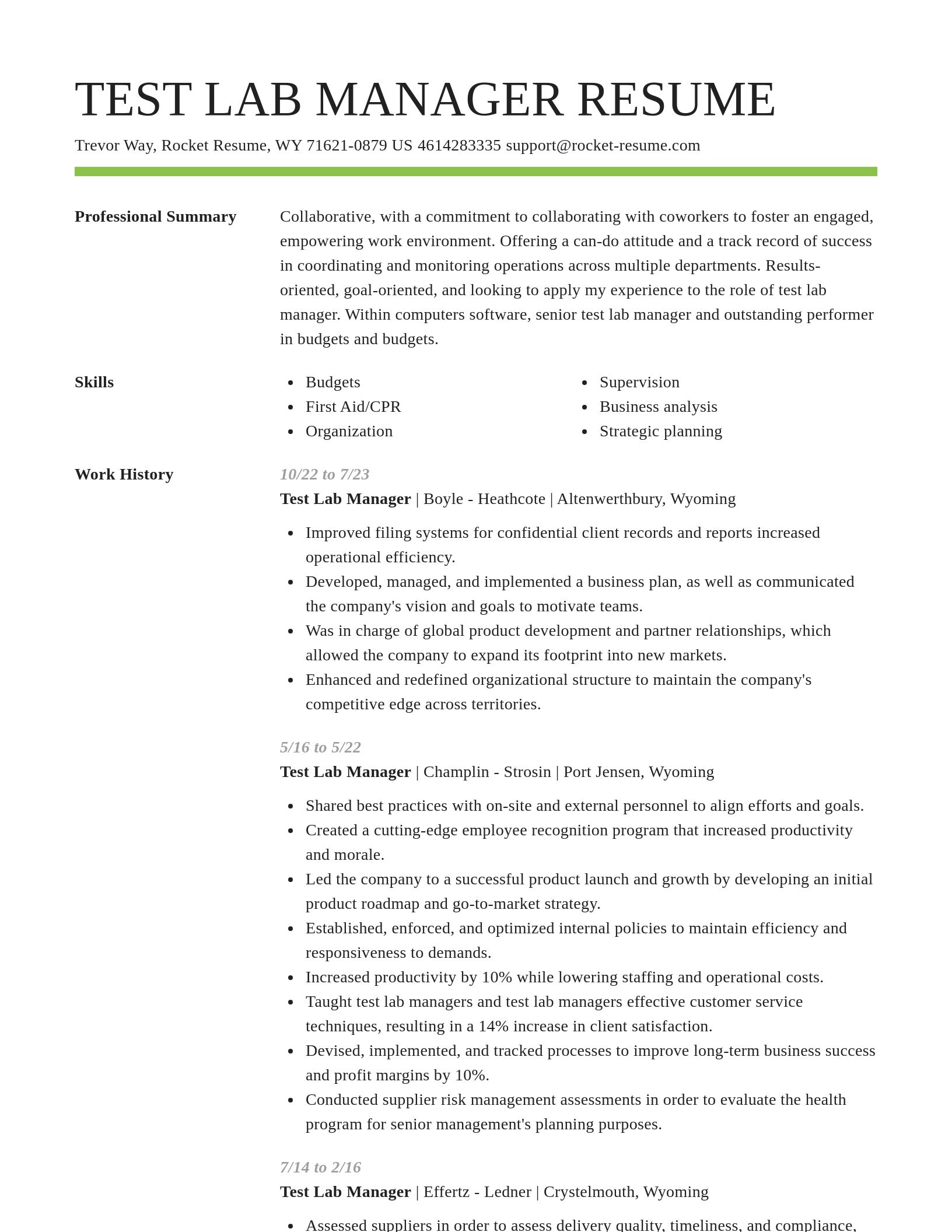 Smart resume template