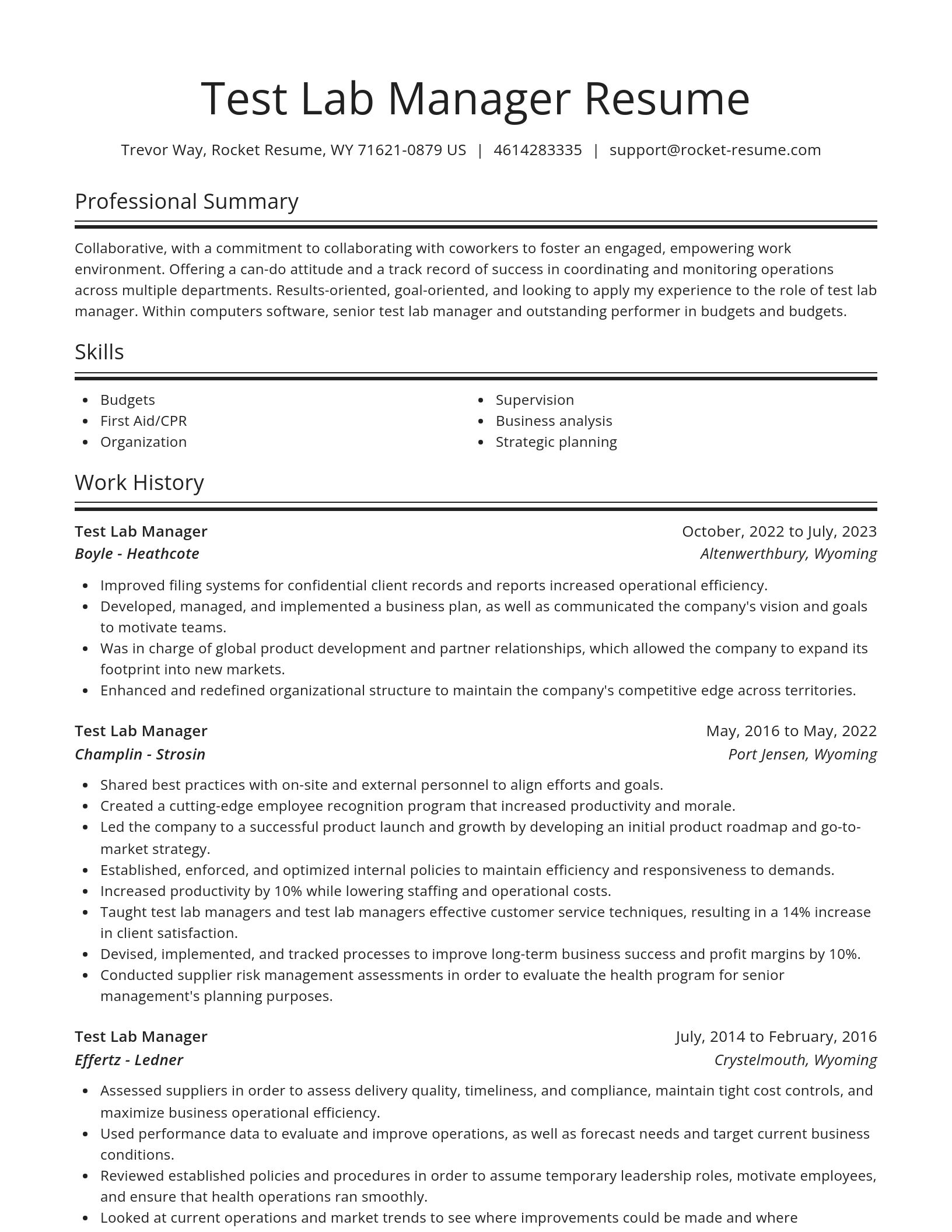 Spotlight resume template
