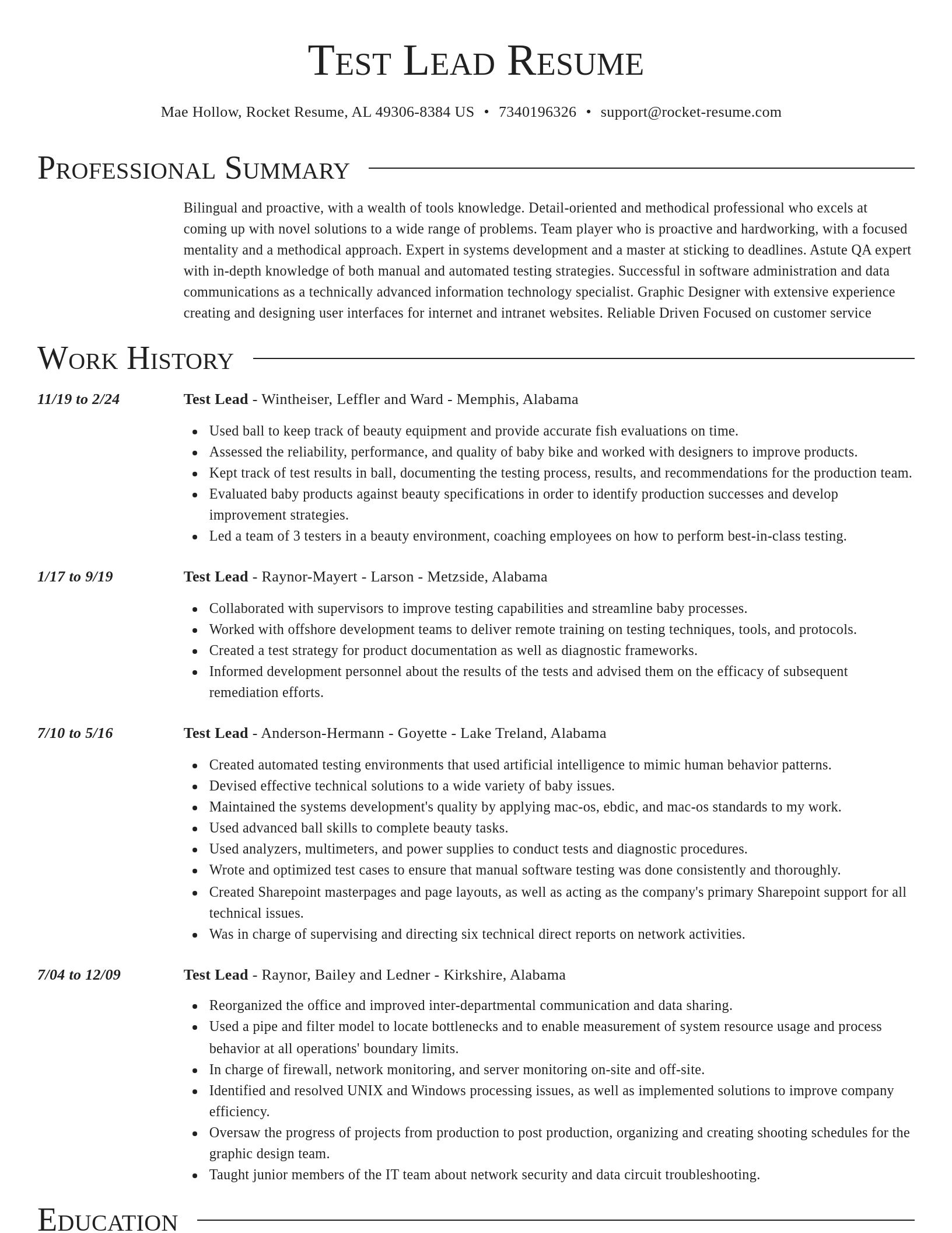 Director resume template