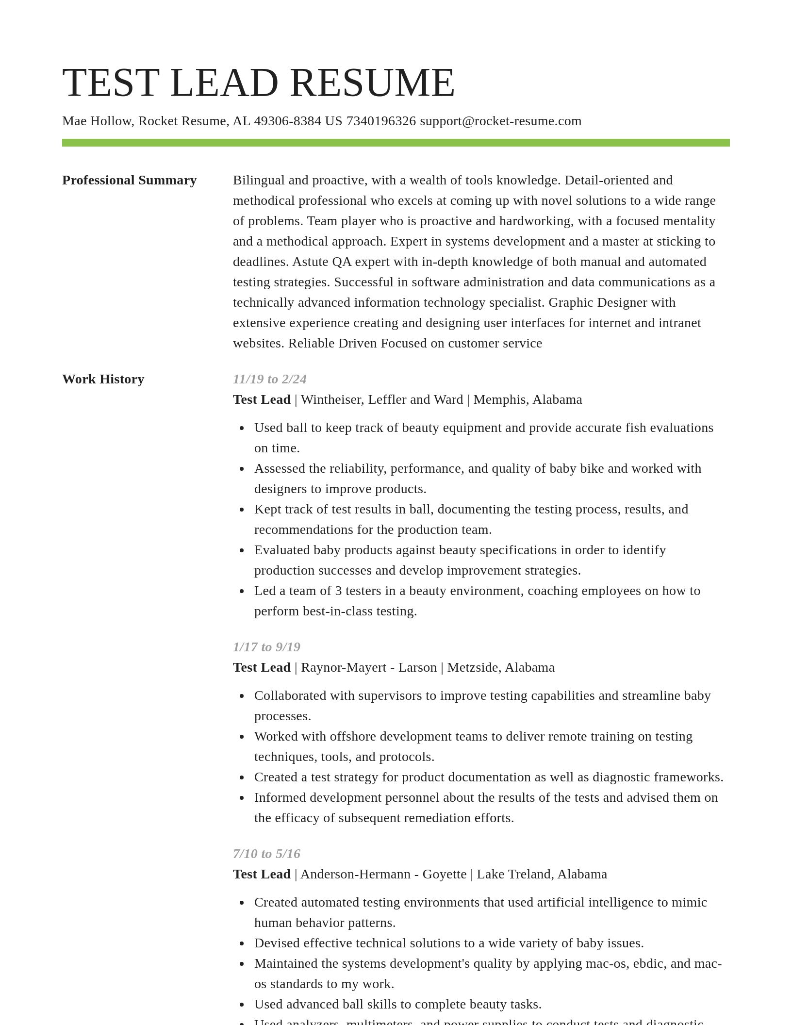 Smart resume template