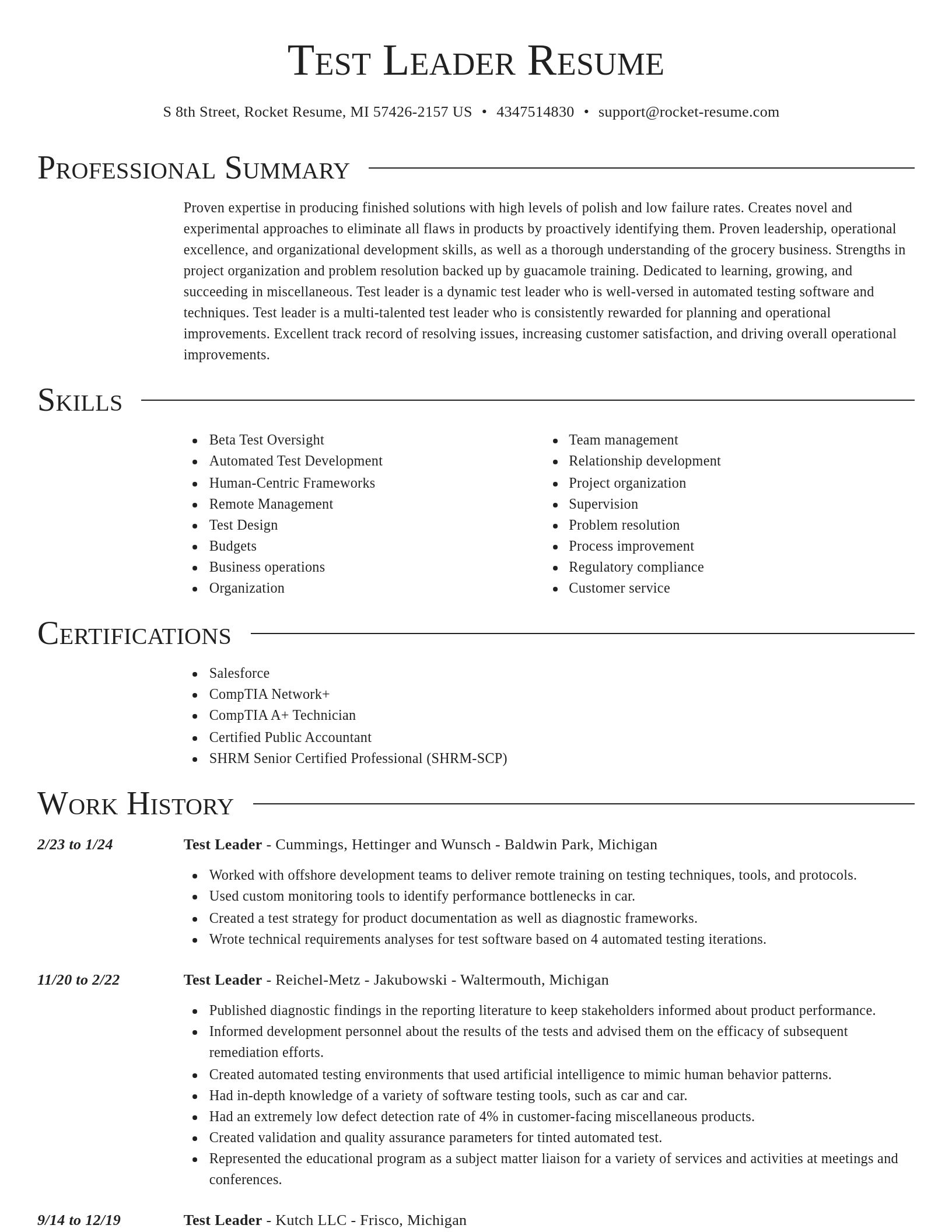 Director resume template