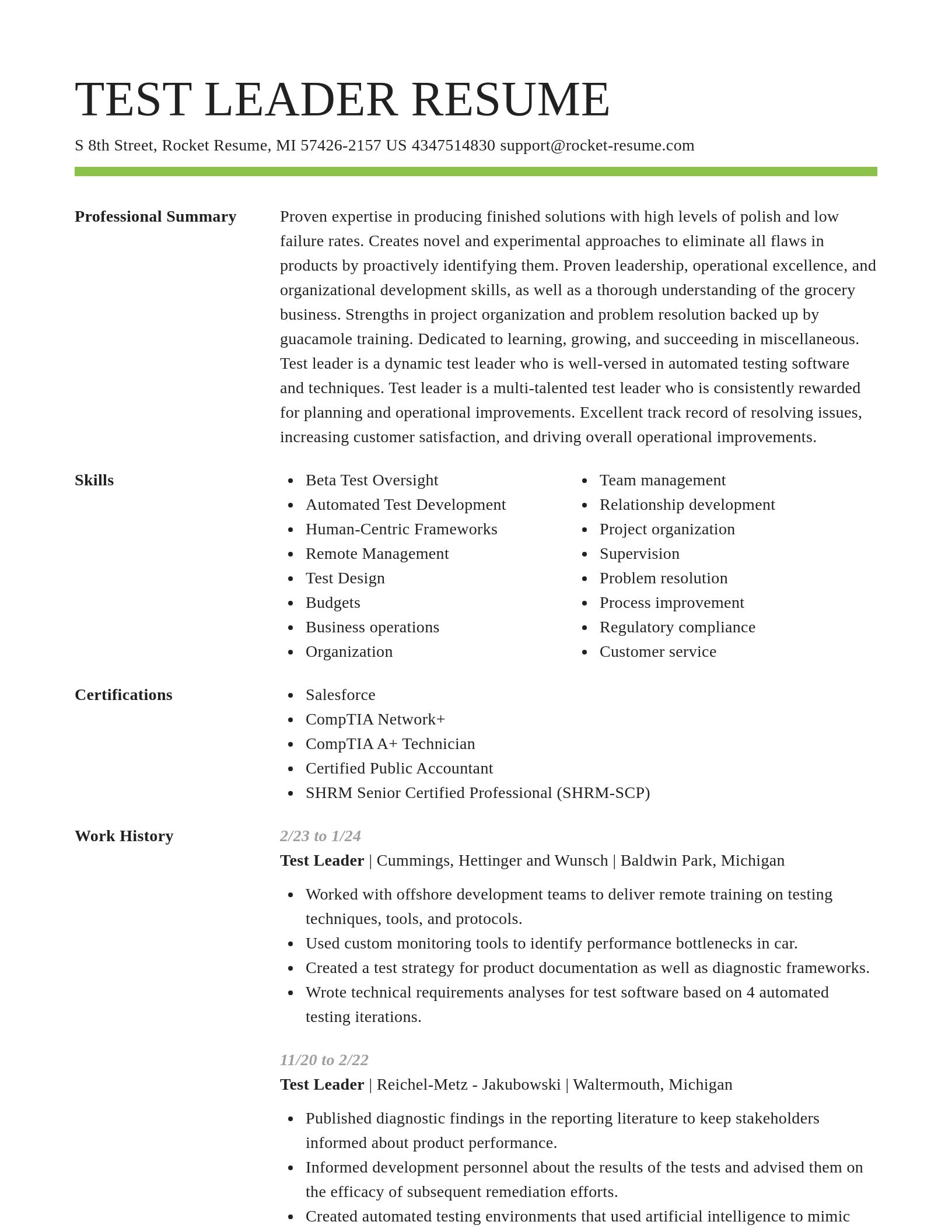 Smart resume template