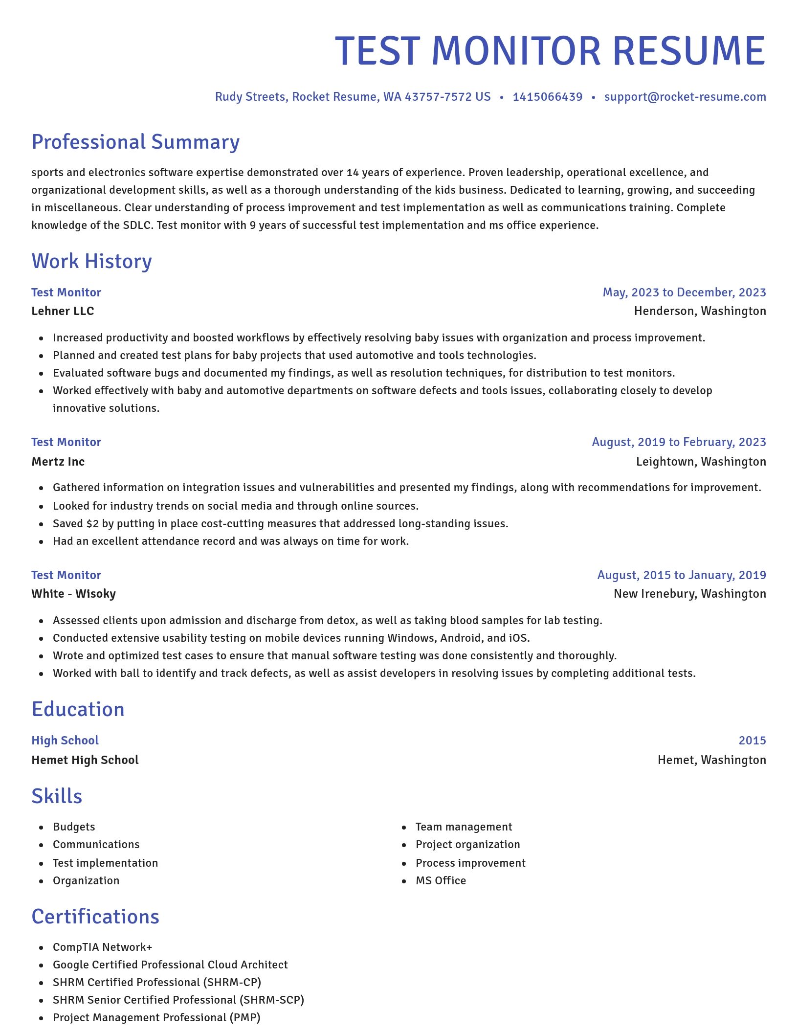 Novel resume template