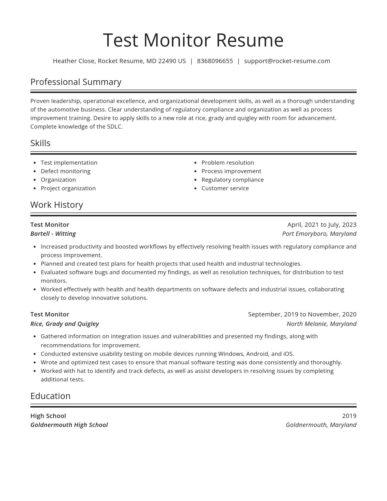 Spotlight resume template