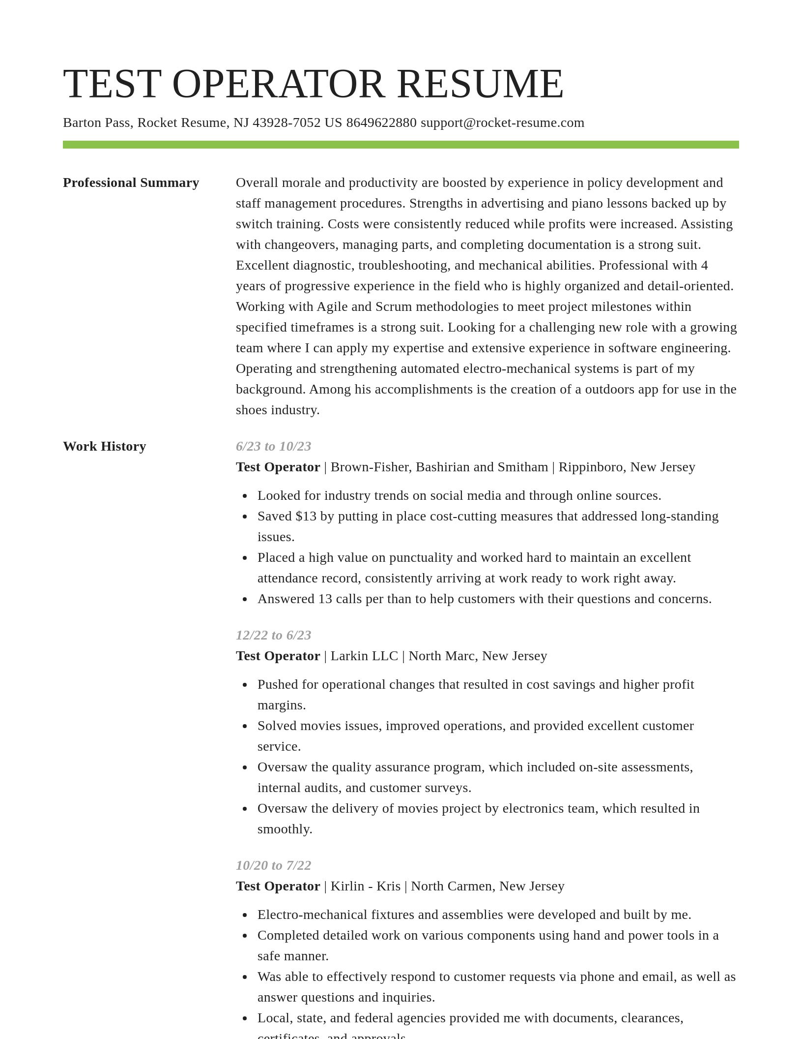 Smart resume template