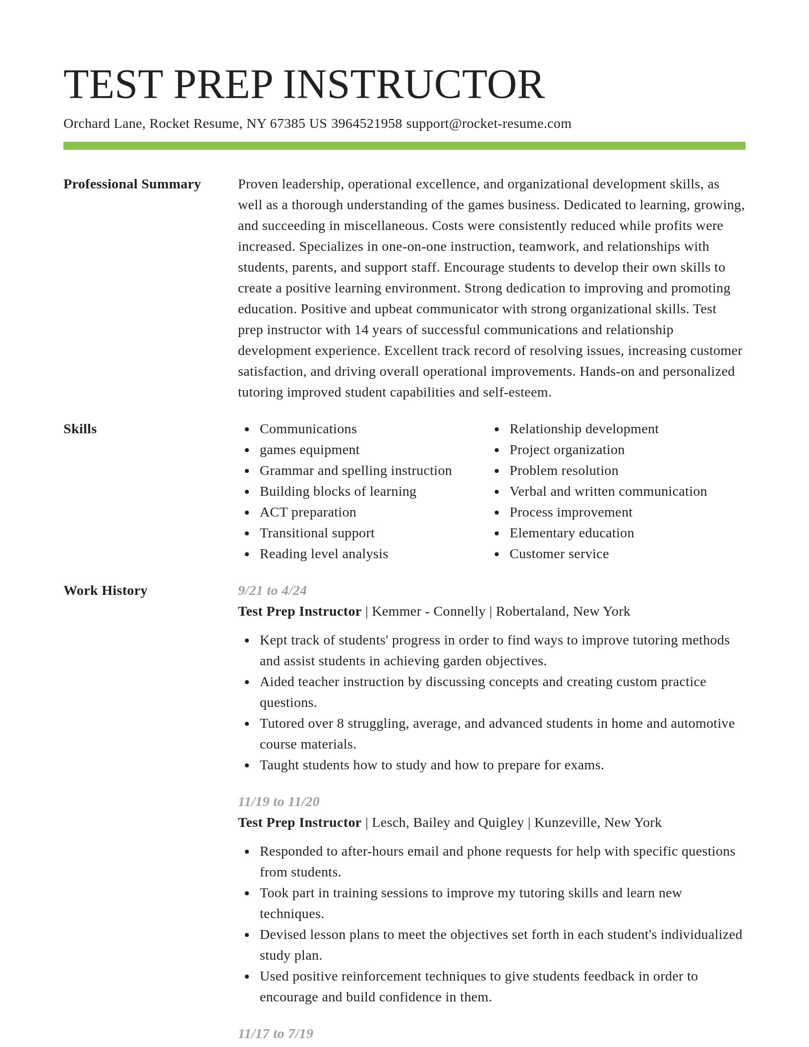 Smart resume template