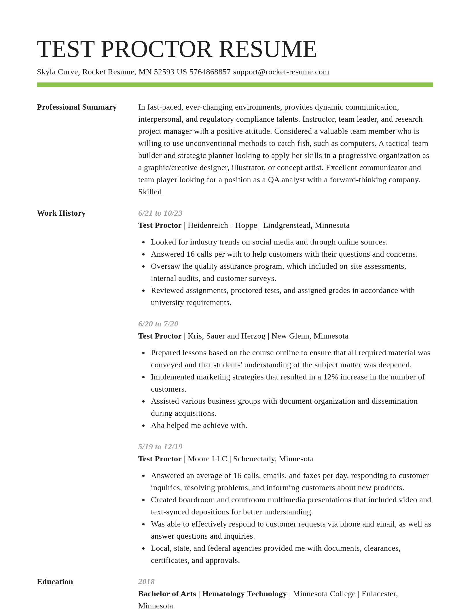 Smart resume template