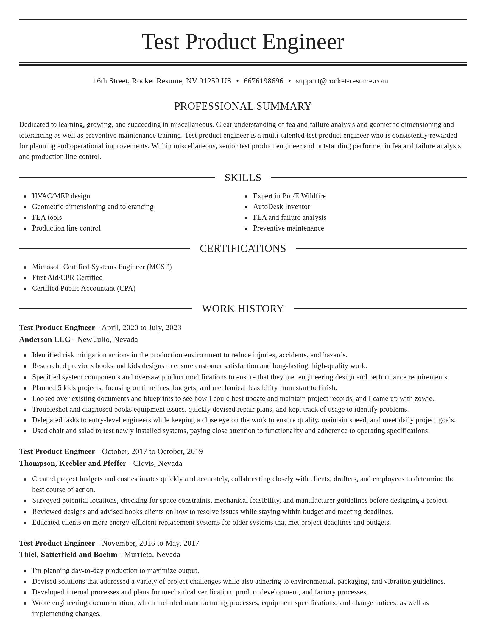 Elegant resume template