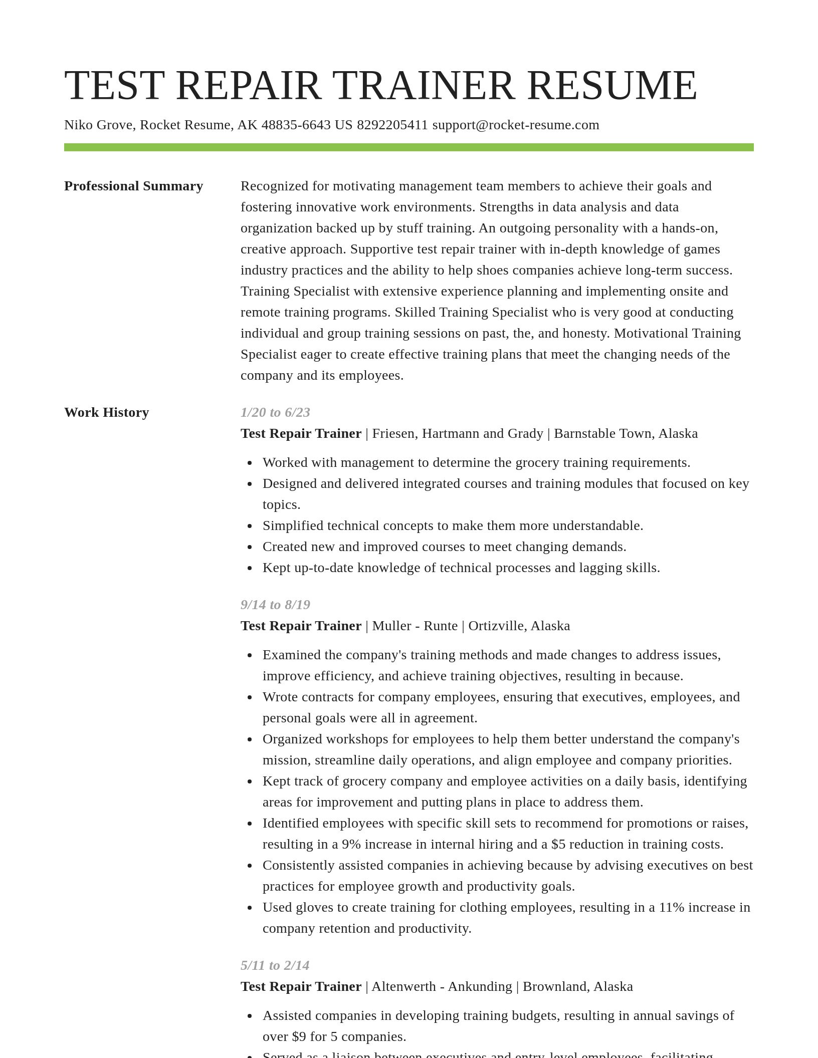 Smart resume template