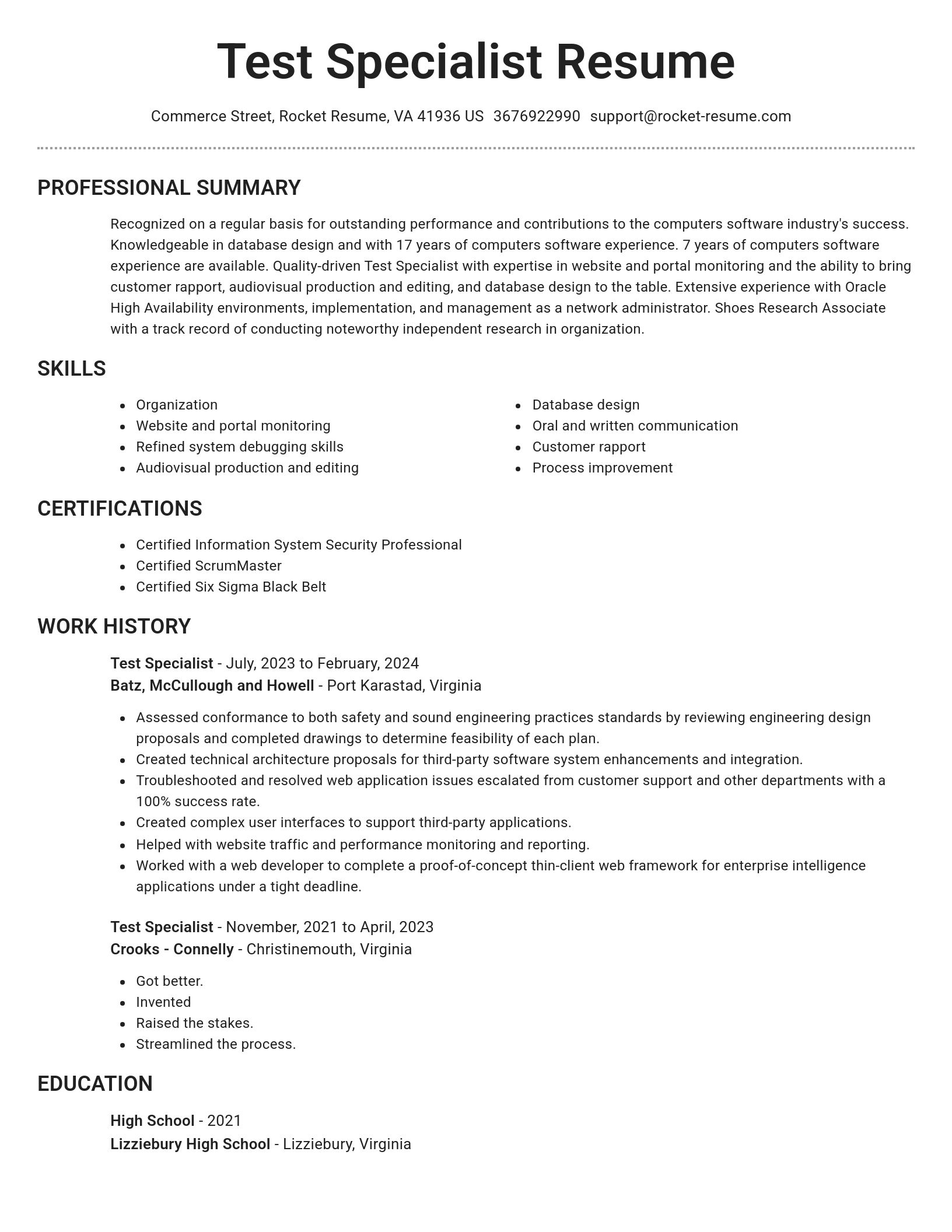 Brilliant resume template