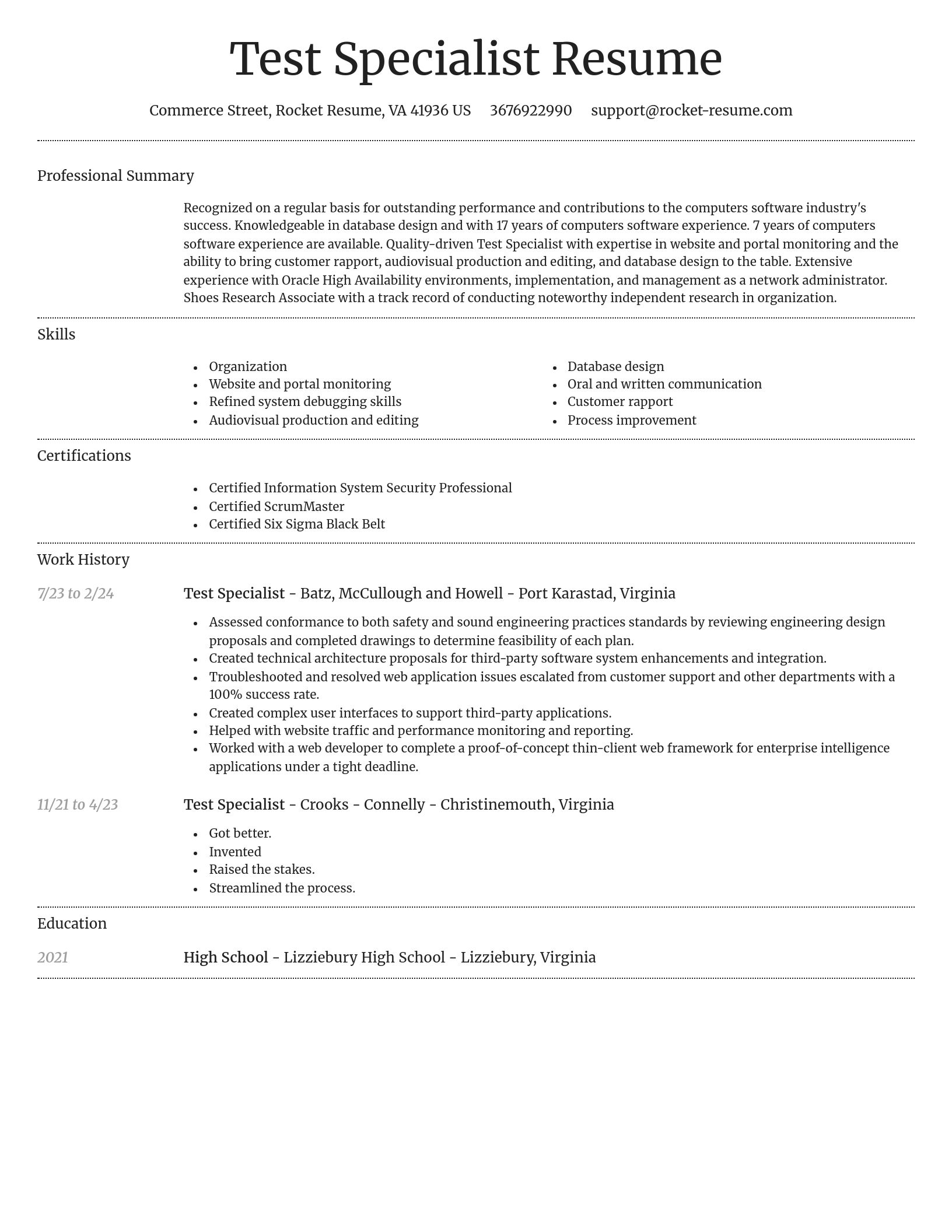 Dignified resume template
