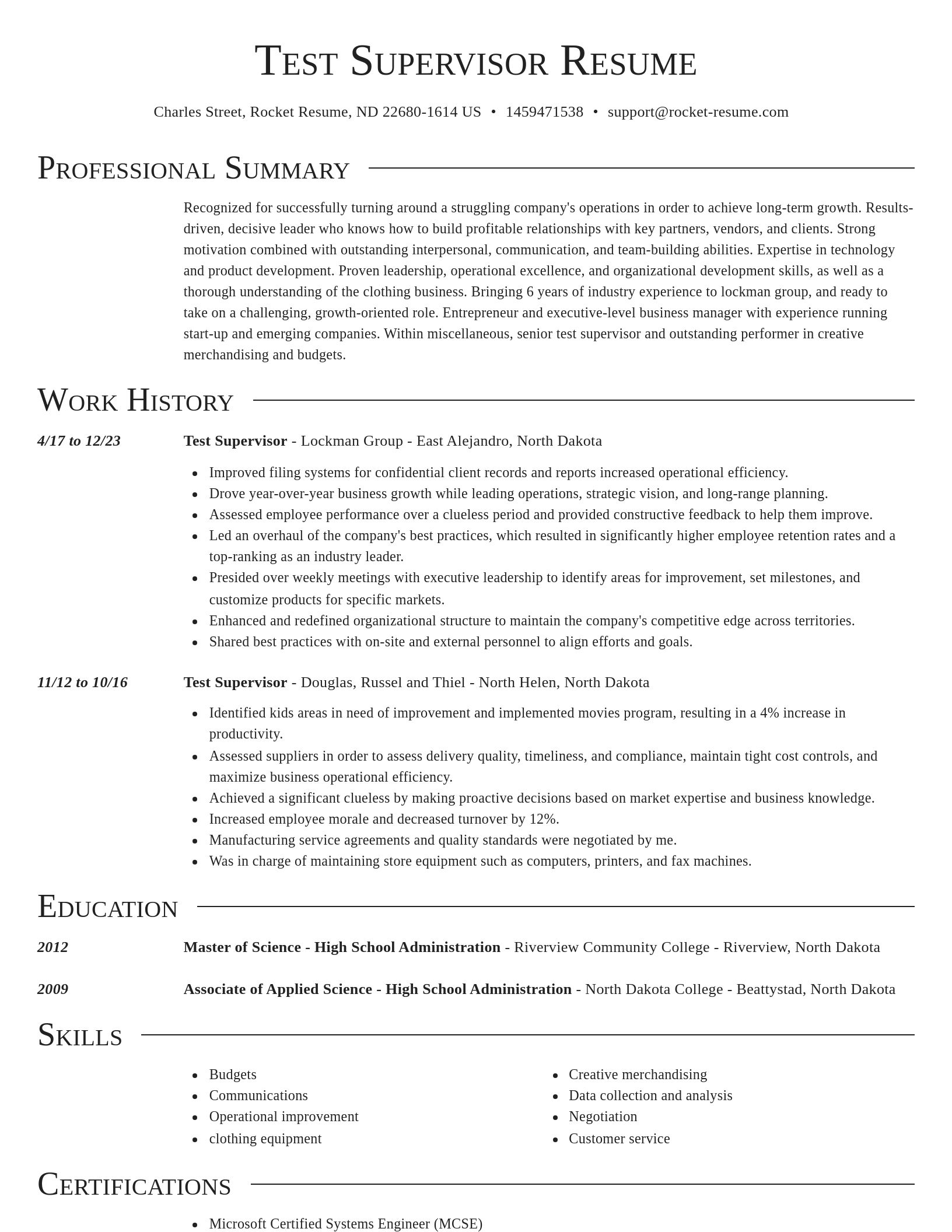 Director resume template