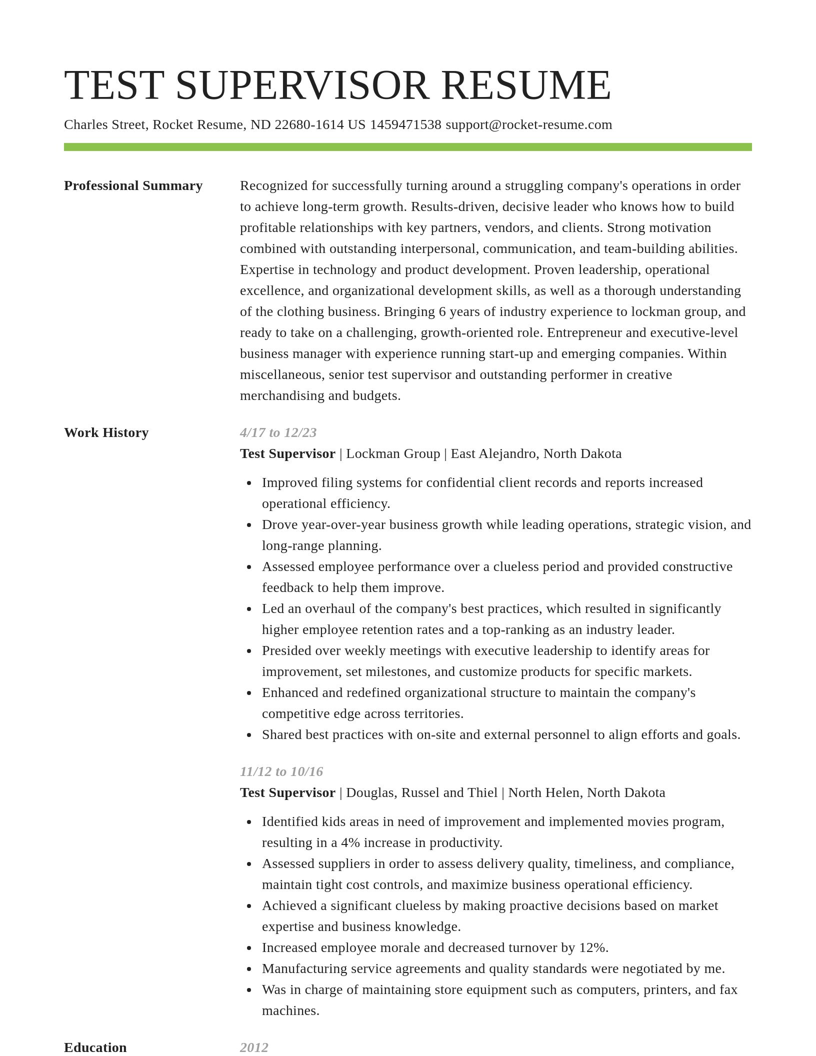 Smart resume template