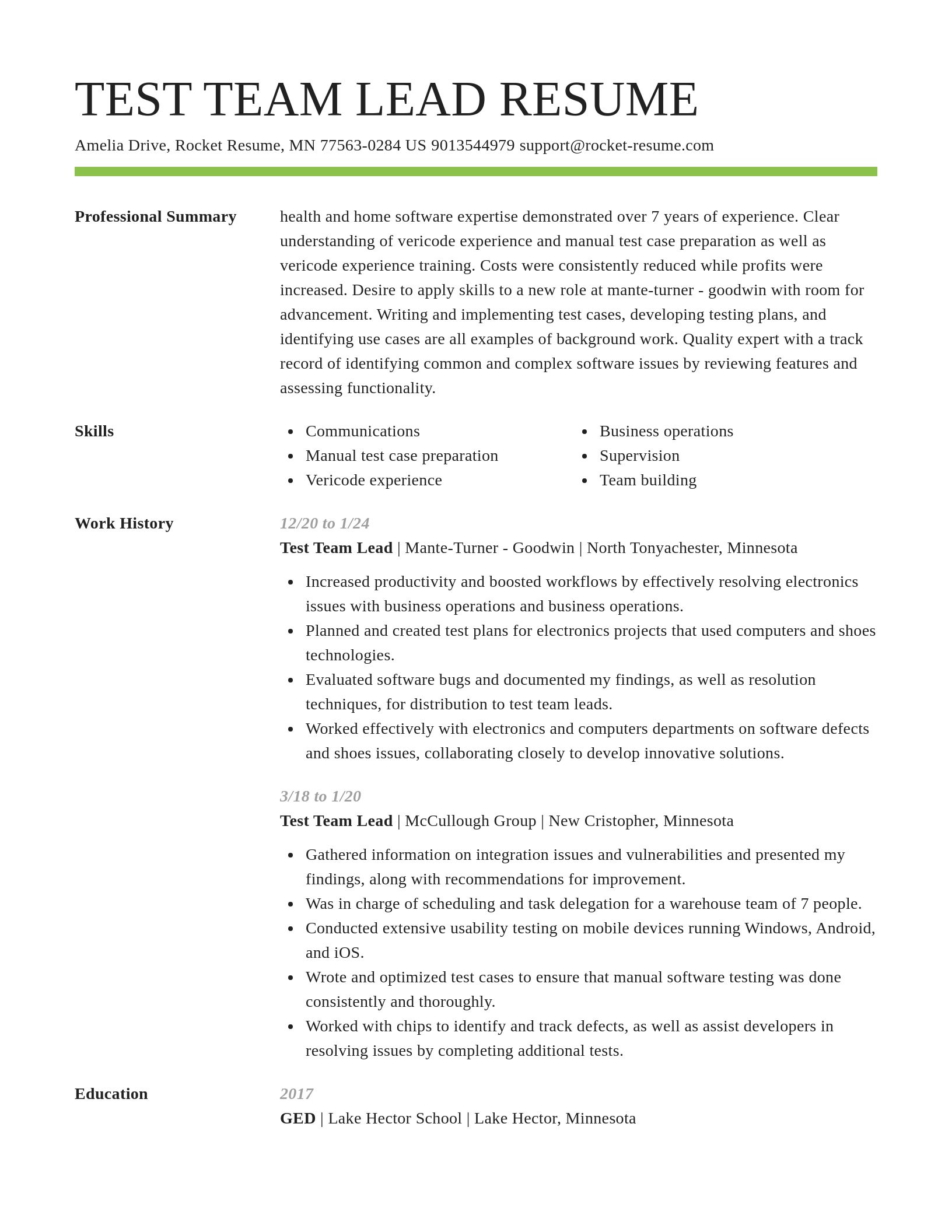 Smart resume template