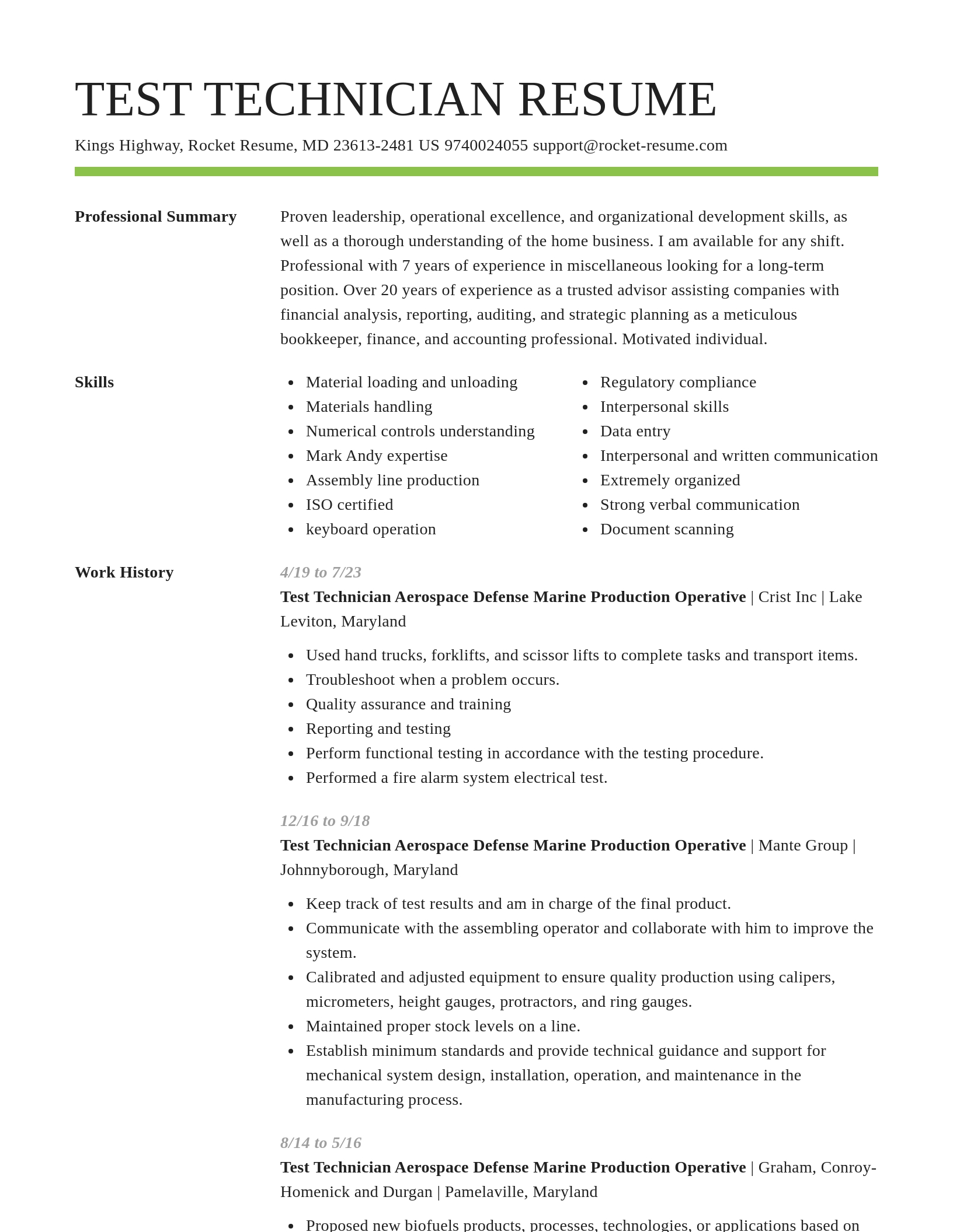 Smart resume template