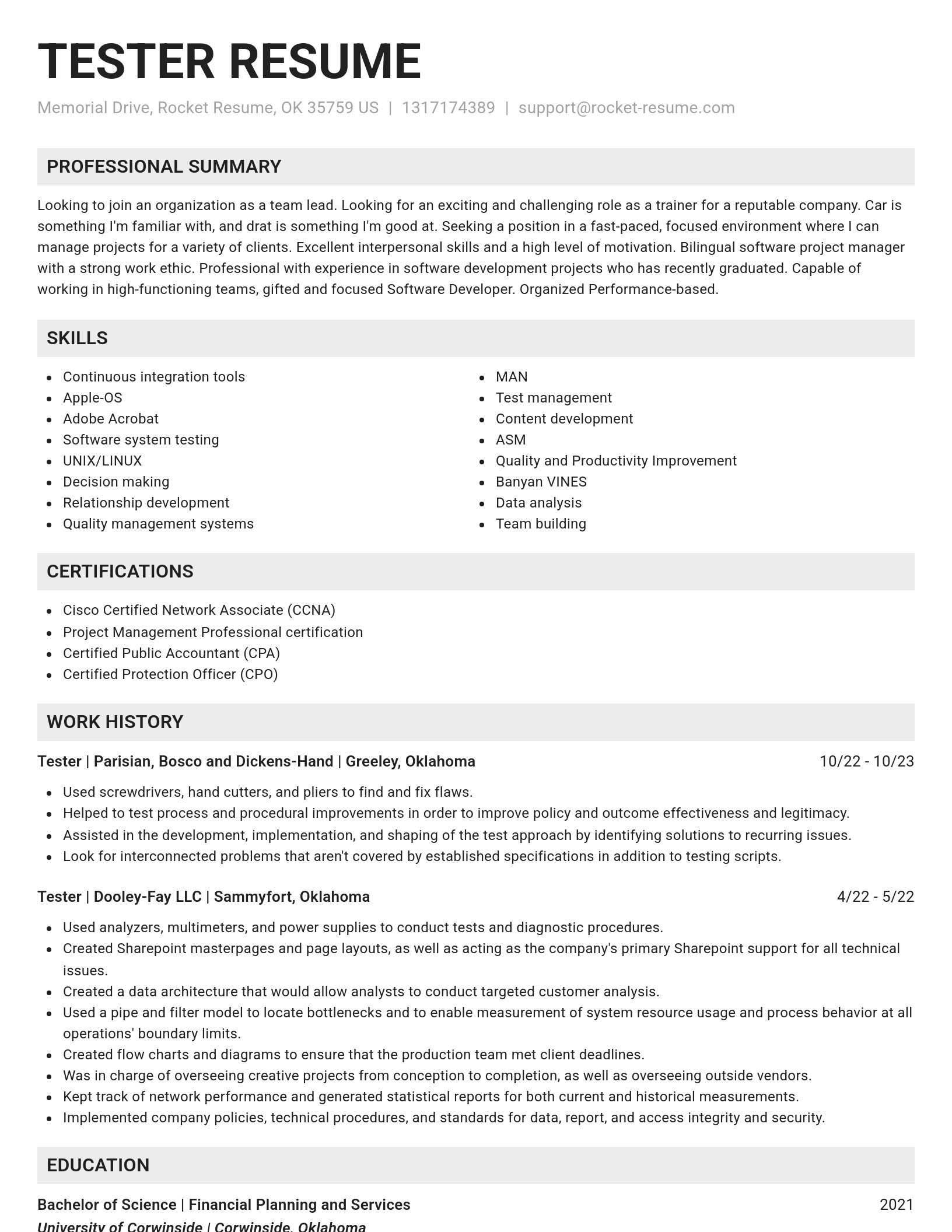 Genius resume template