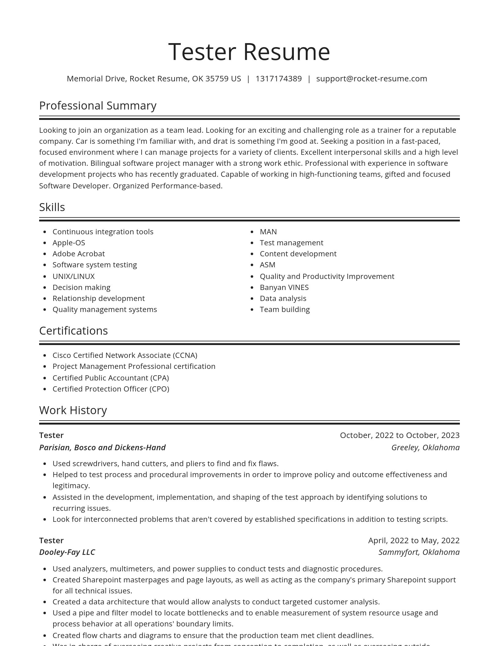Spotlight resume template