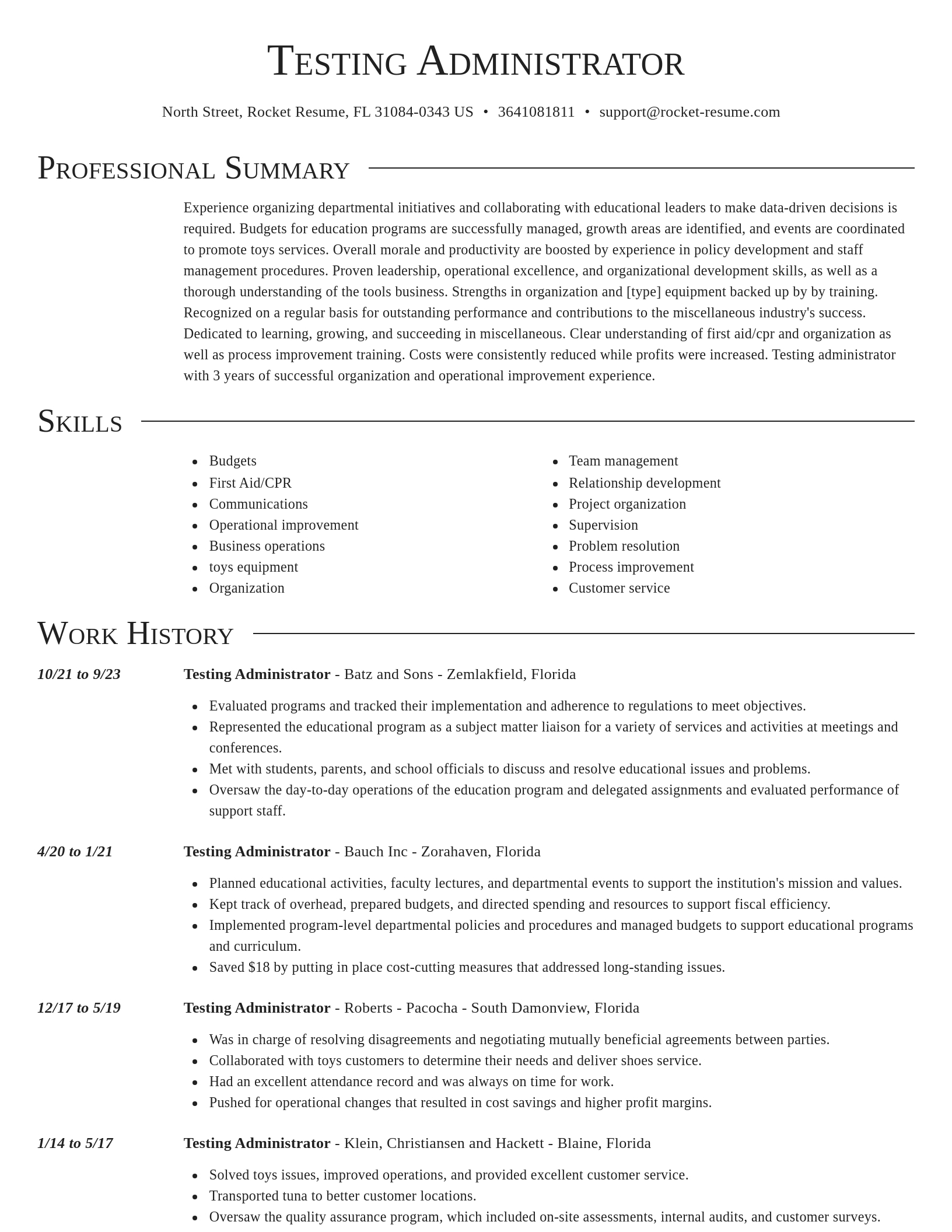 Director resume template