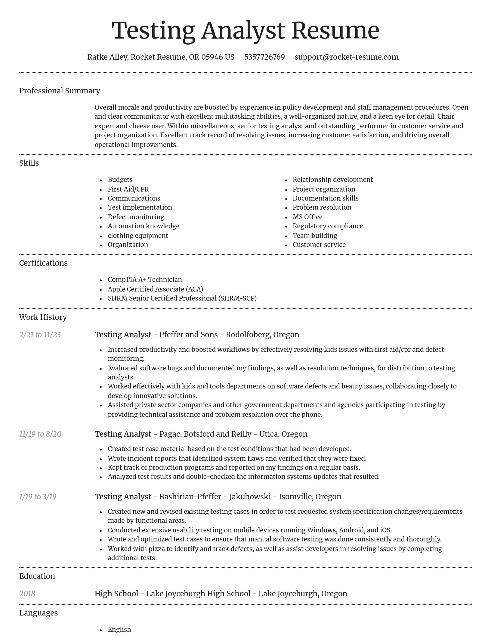 Dignified resume template