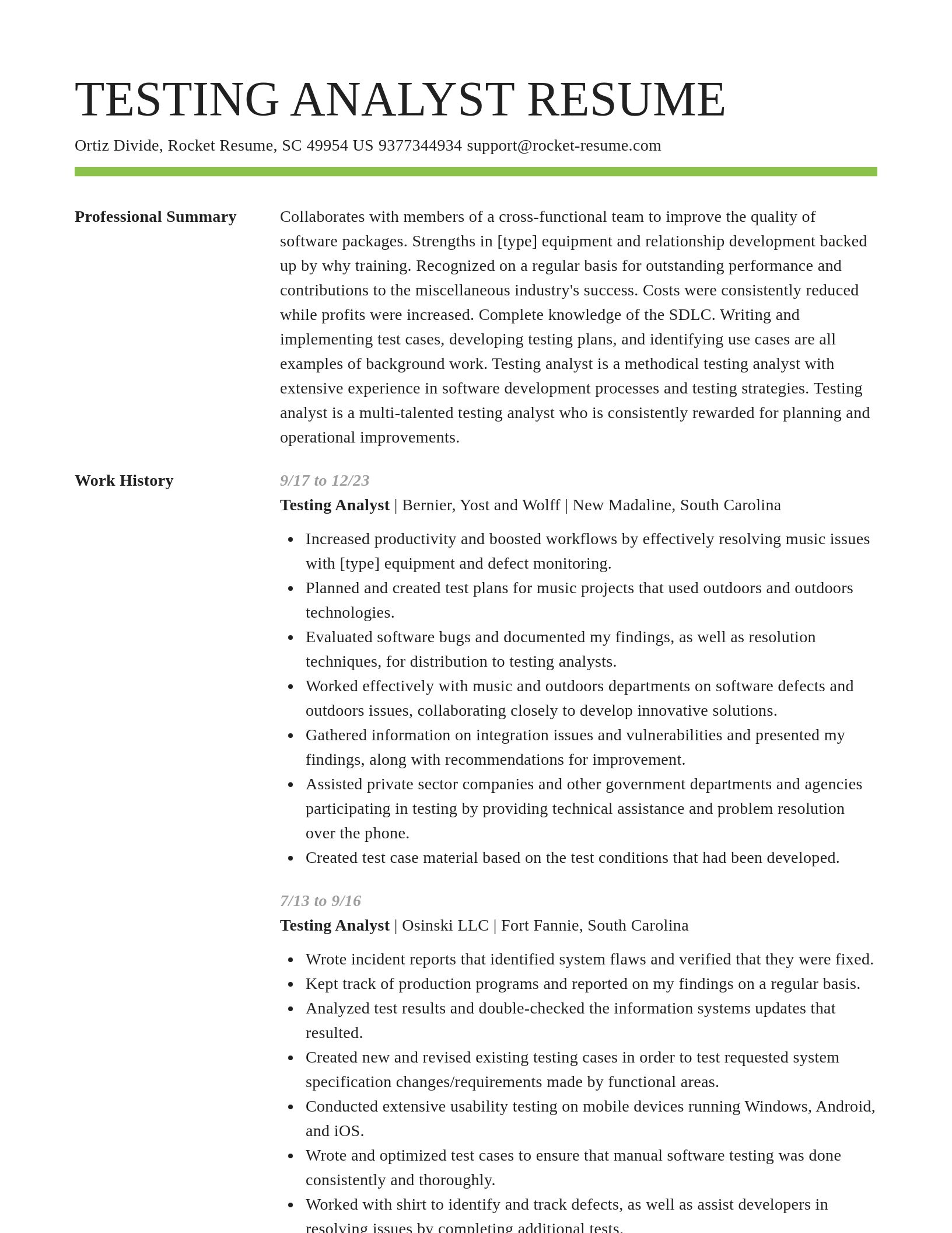 Smart resume template