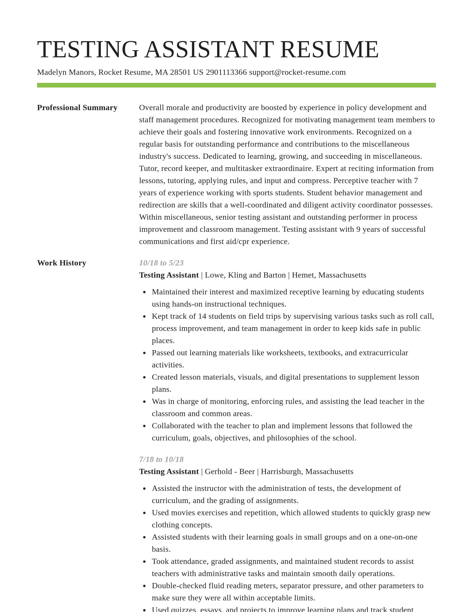 Smart resume template