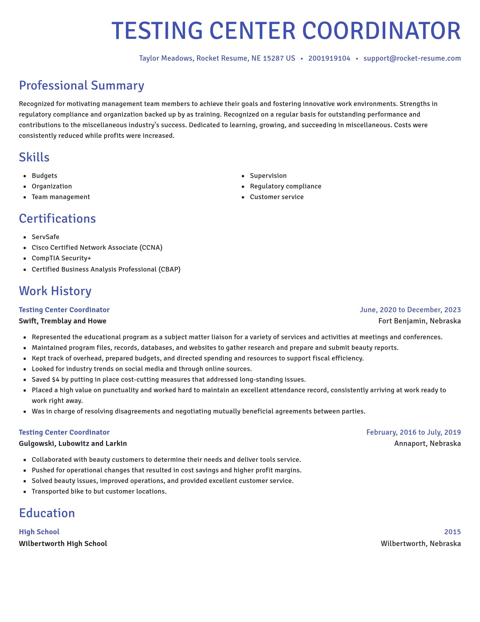 Novel resume template