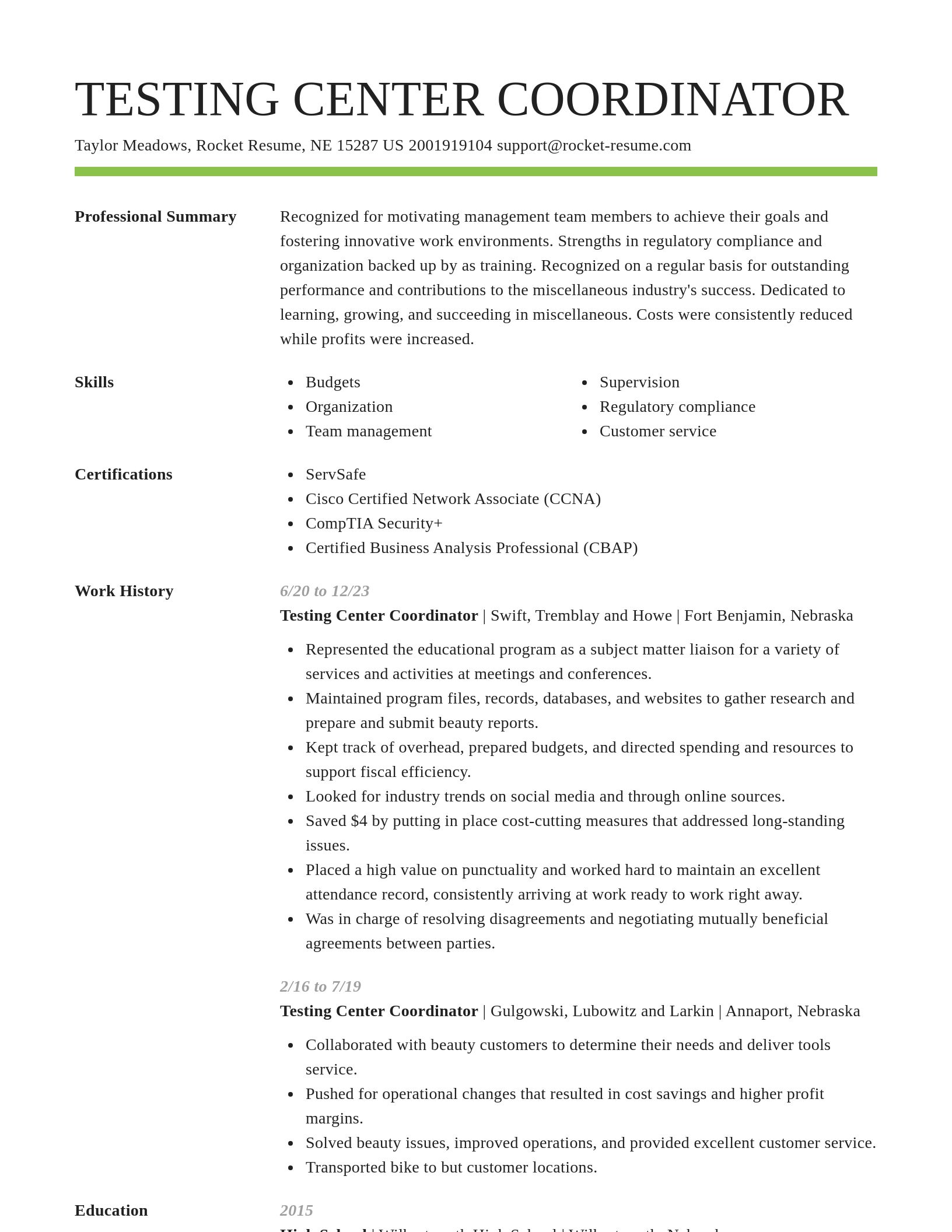 Smart resume template
