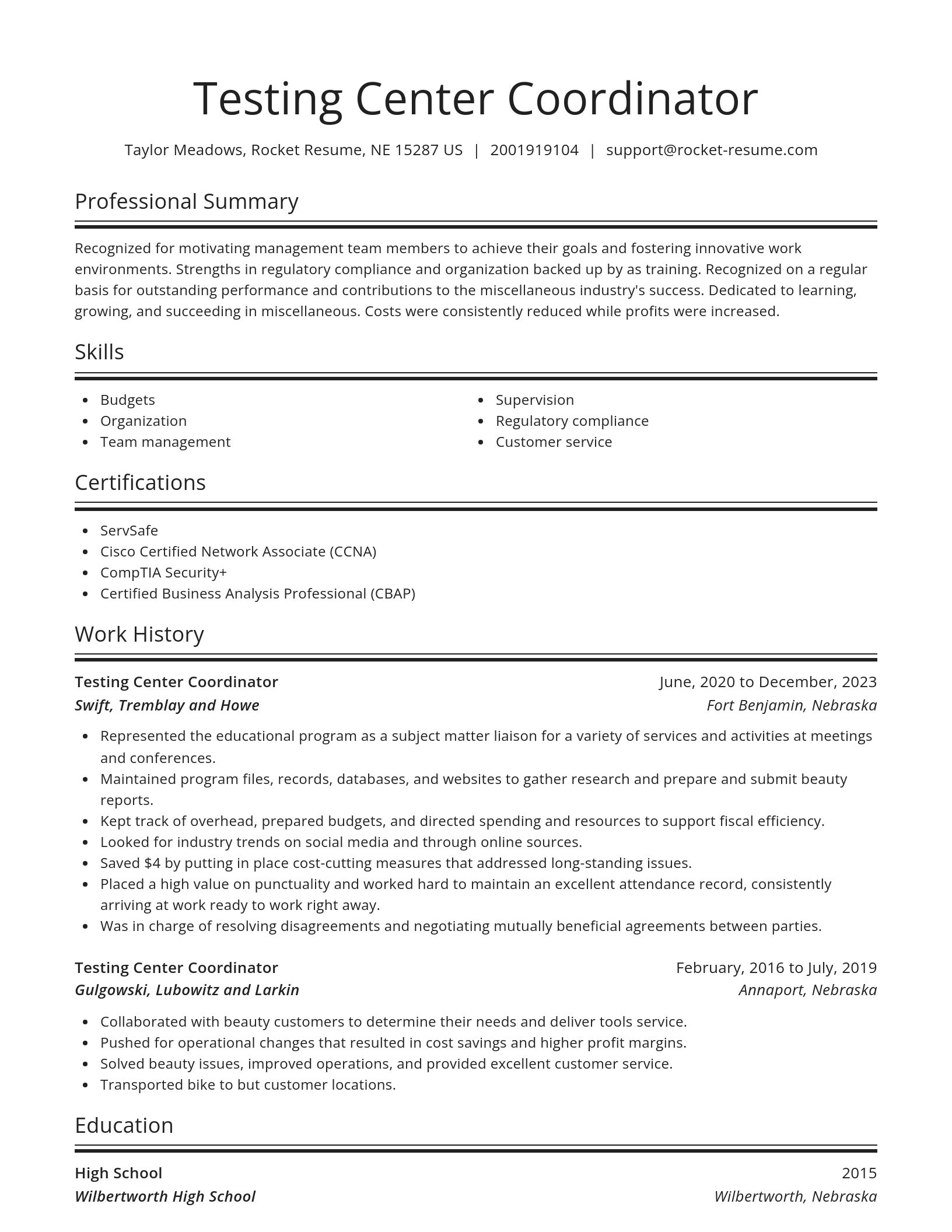 Spotlight resume template