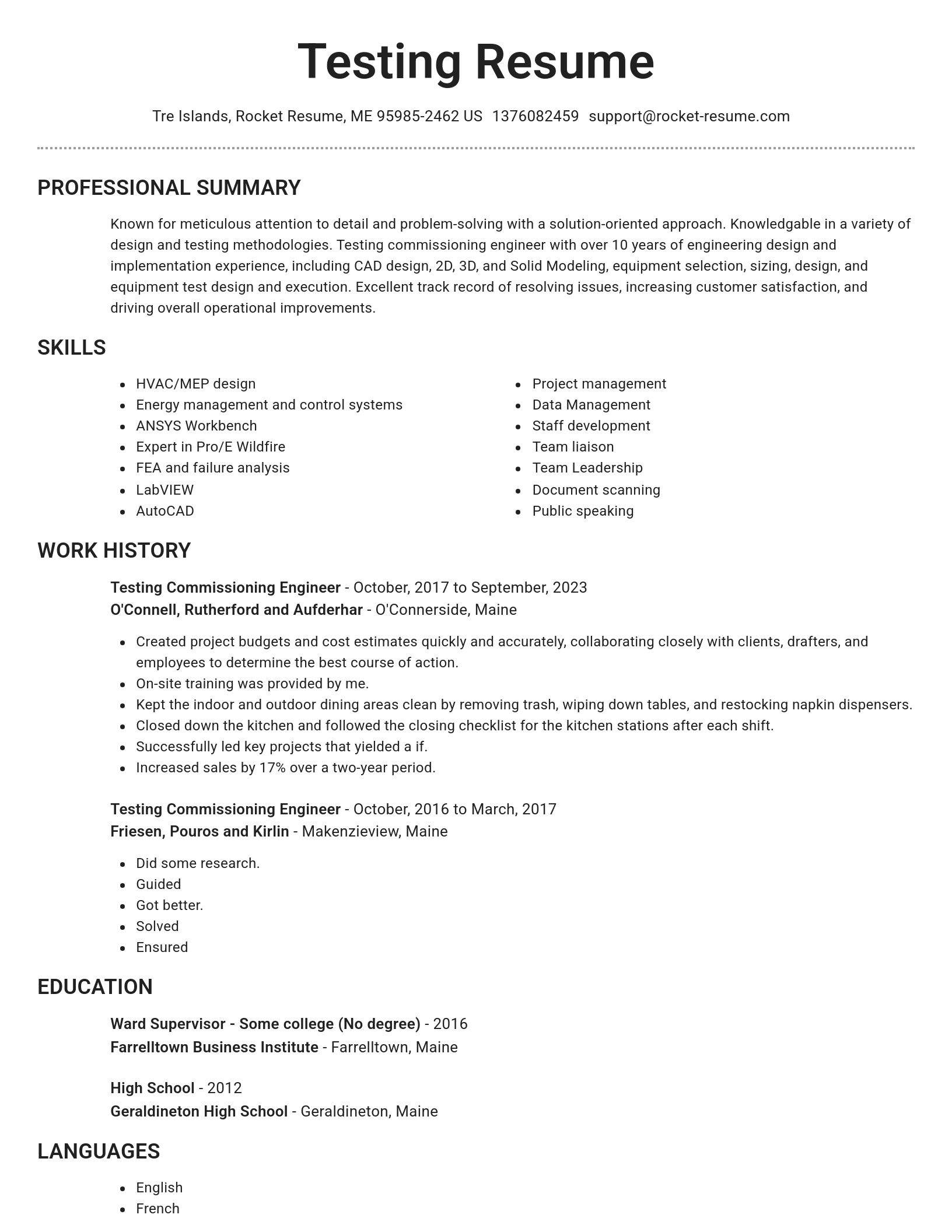 Brilliant resume template
